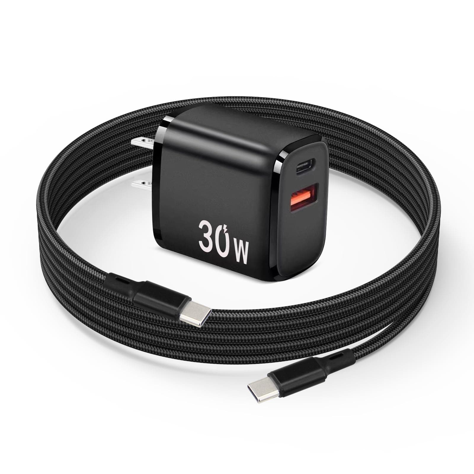 30W USB C Fast Charger for DJI Mini 2 SE, 4 Pro, 3 Pro, Air 2S, Avata 2, Mavic Drones - Dual Port USB + Type C Wall Charger With C to C Cable for DJI FPV Accessories, 6ft Long