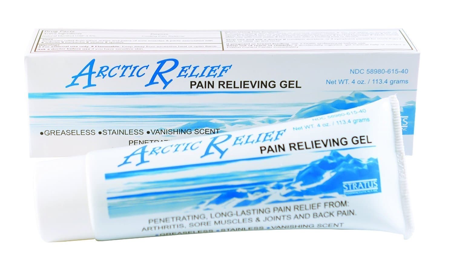 Arctic Relief Pain Relieving Gel , Long-Lasting Relief from Arthritis, Sore Muscles, Joints and Back, 3.5% Natural Menthol, 4 OZ - 2 Pack