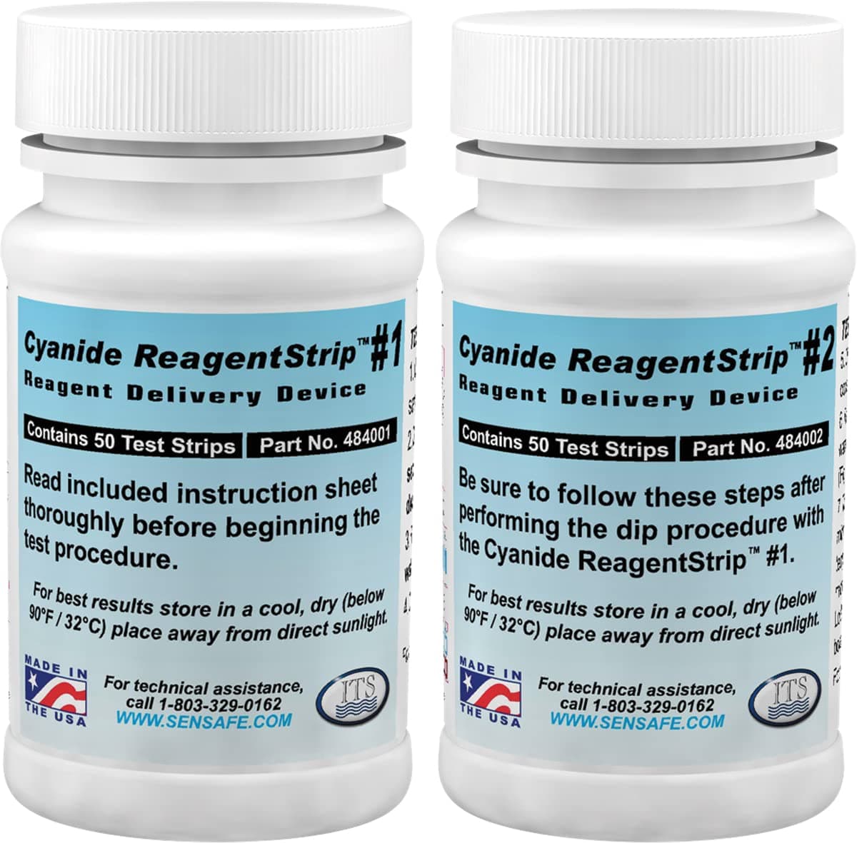 Industrial Test Systems eXact 484003 Cyanide ReagentStrip Test Kit, 2 Minutes Test Time, 0.05-200 ppm Range (Pack of 50)