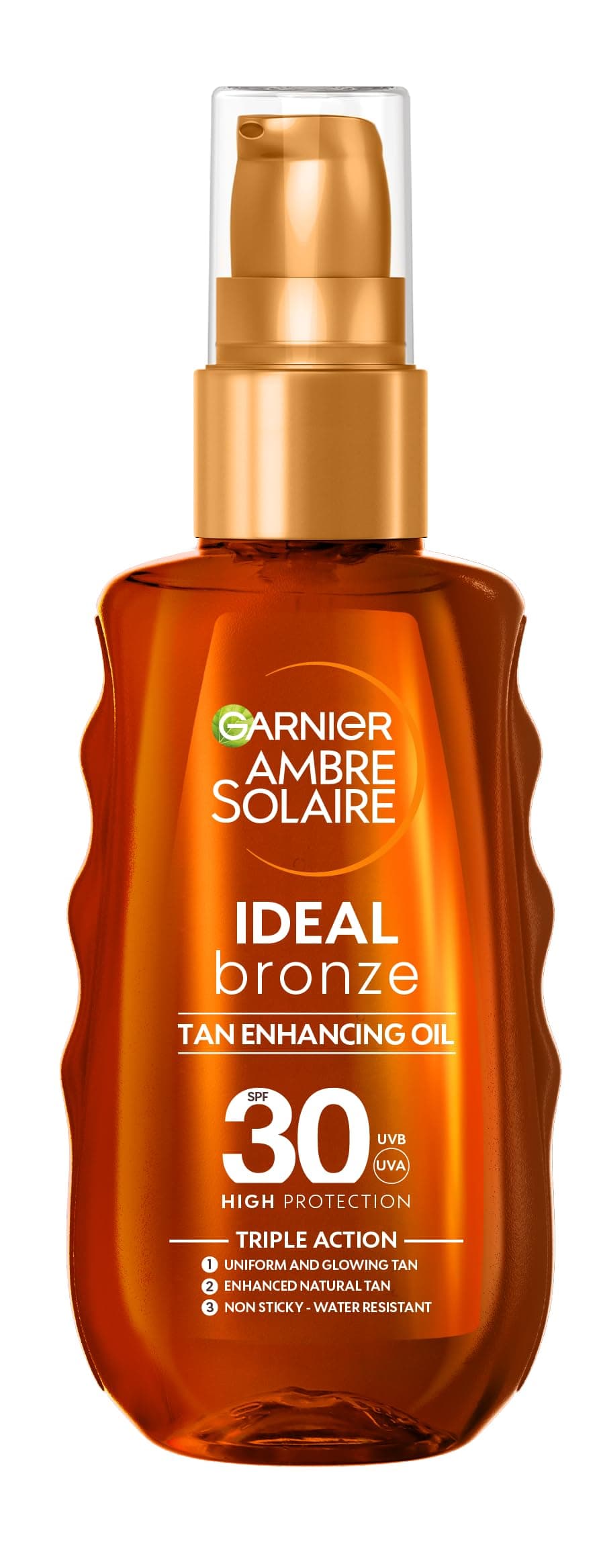 Ambre Solaire Ideal Bronze Protective Oil Sun Cream Spray SPF30, High Sun Protection Factor 30, Shea Butter, Water Resistant & Non Greasy Sunscreen, UVA & UVB Protection, 150ml