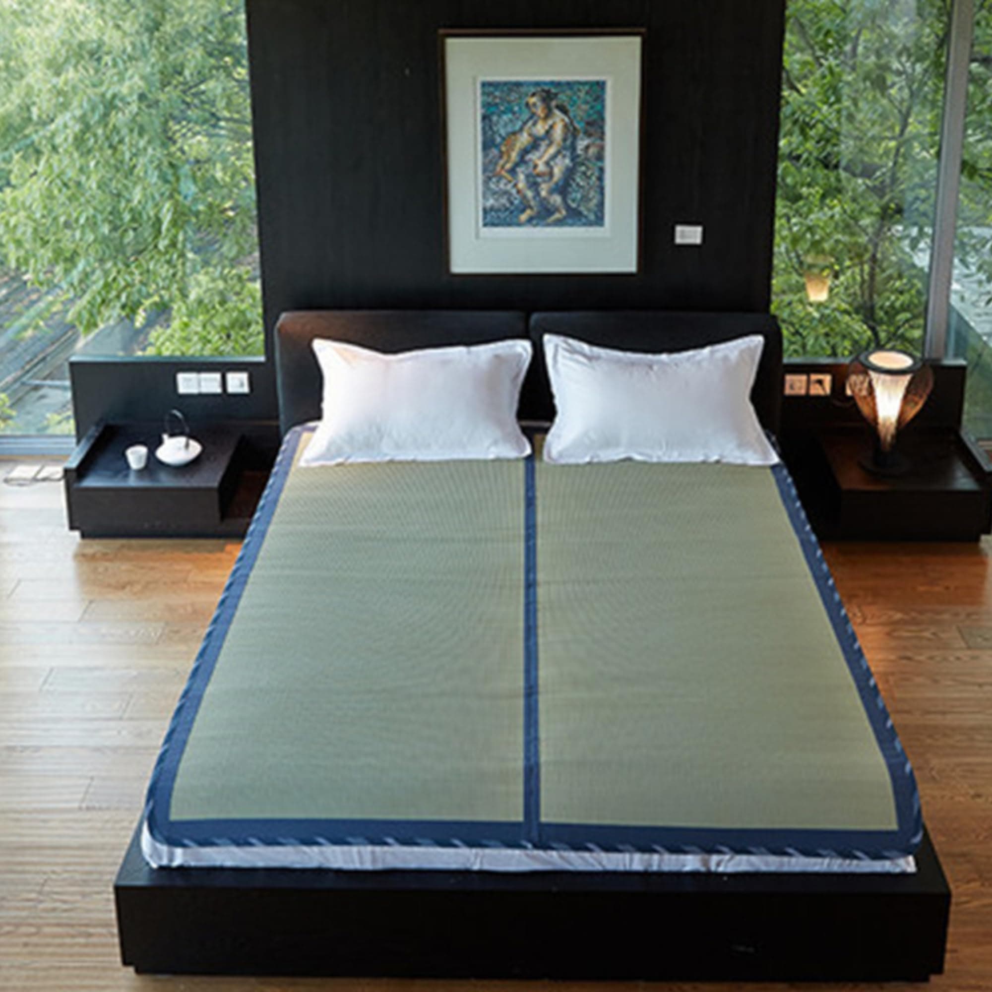 MIINA Japanese Traditional Igusa (Rush Grass) Tatami Mattress, Sleeping Mat, Japanese futon Mattress, Goza Mat (Full_XL, Natural) 59” X 79”