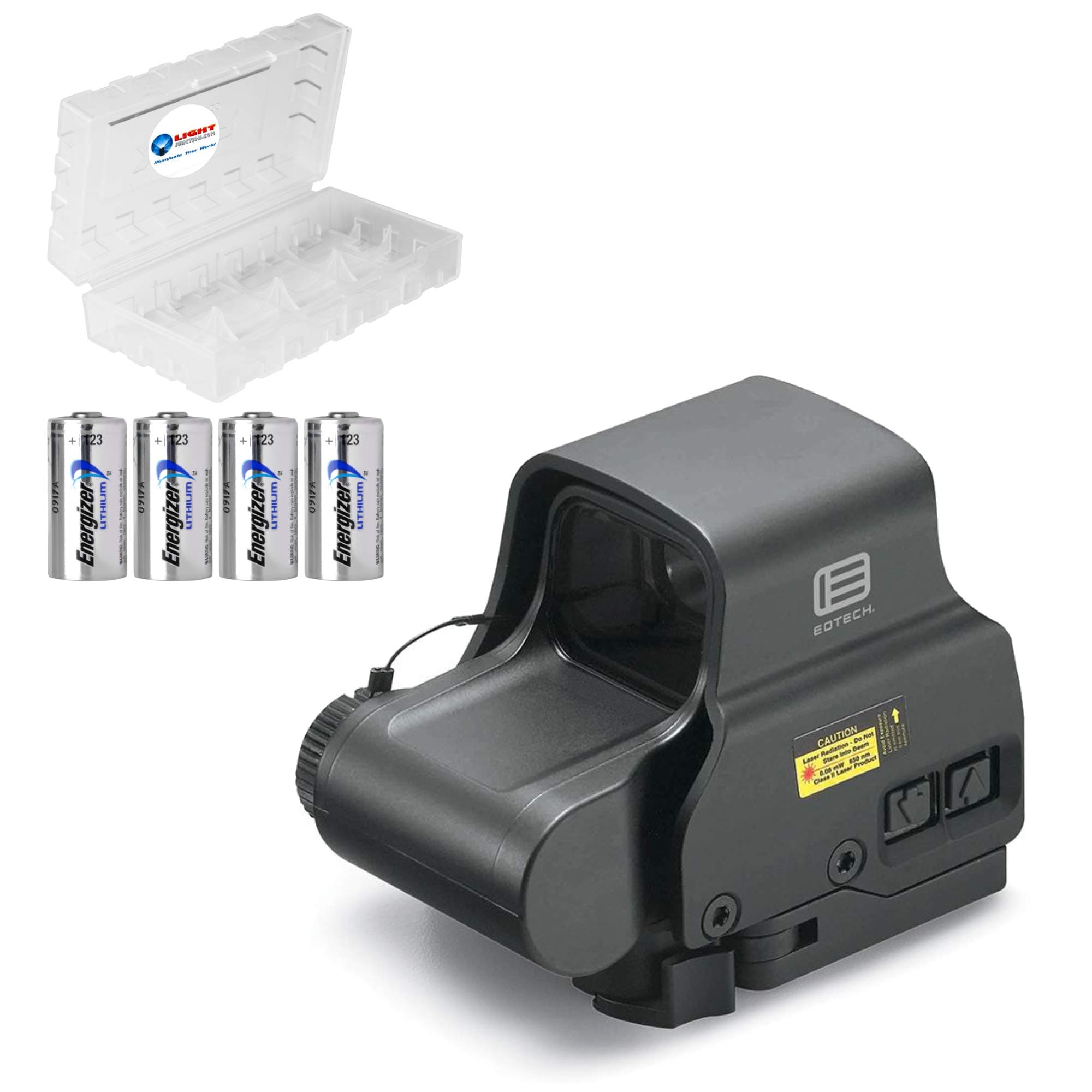 EOTech EXPS2-2 Holographic Sight, Black Bundle with 4 CR123 Batteries and a Lightjunction Battery Box
