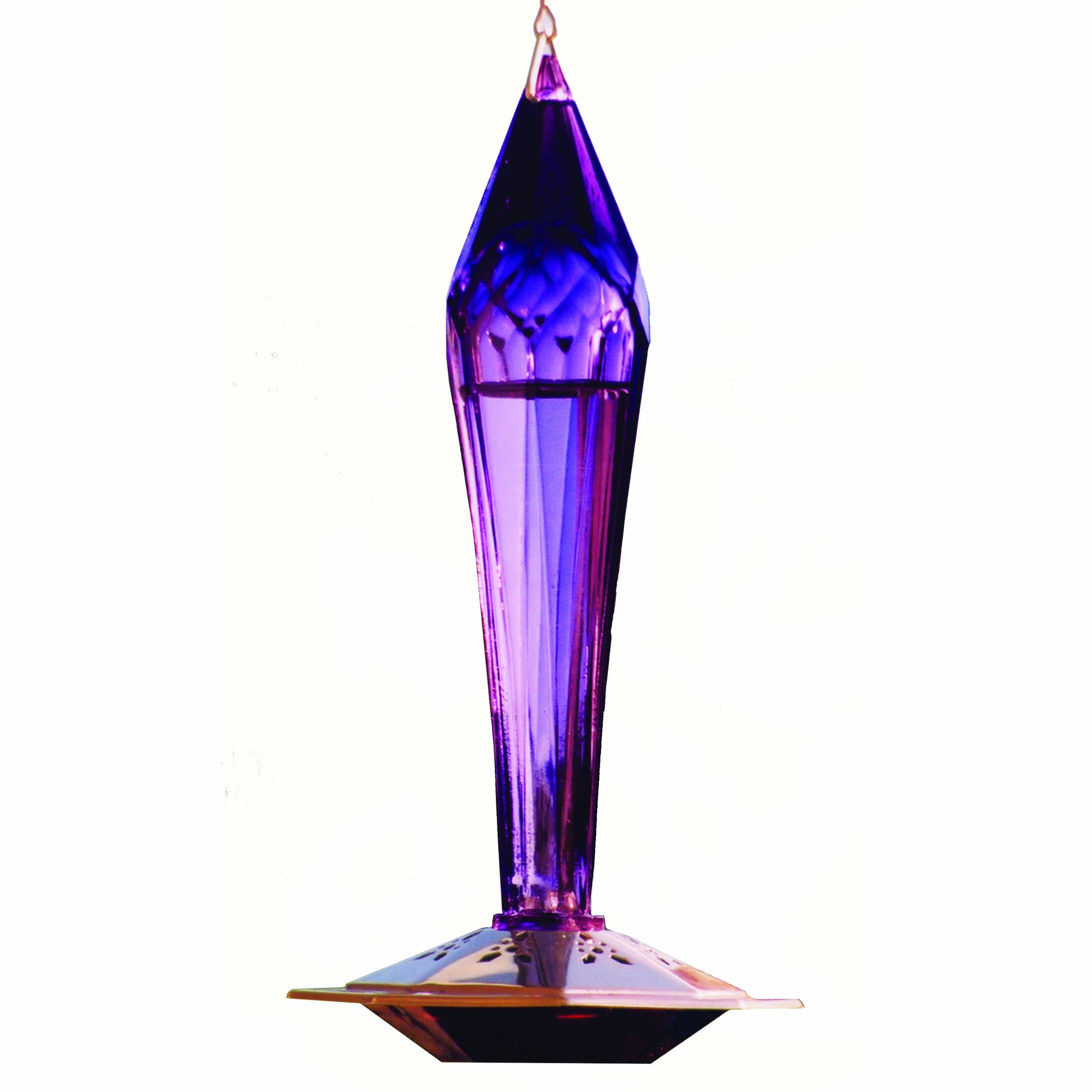 FGHF-A Amethyst Faceted Glass Hummingbird Feeder