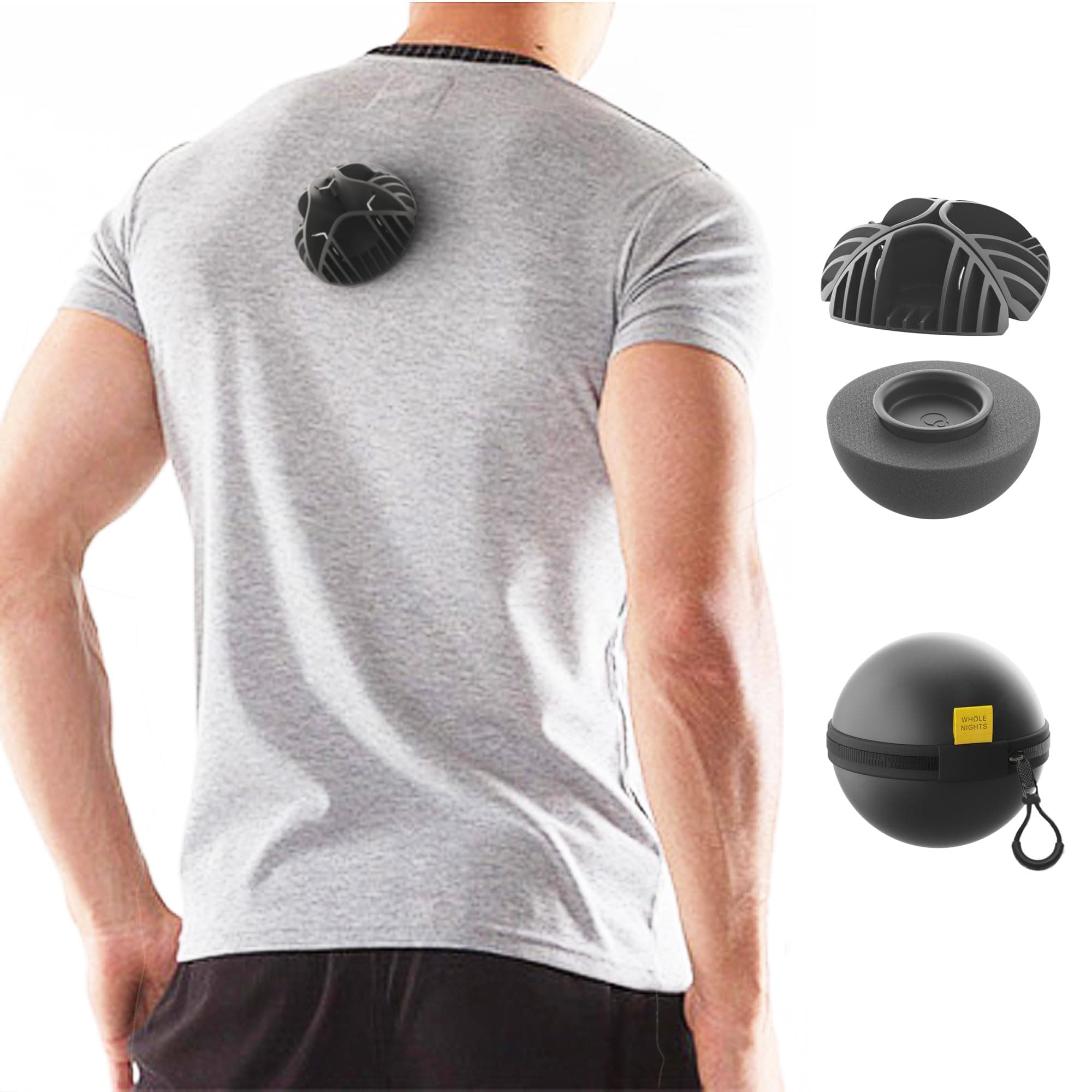 Ball for Side Sleep Posture - Calma Clip by Whole Nights, Sleep Aid for Back Snorers, Anti Snoring Device, Attaches to Any Clothes and Keeps You in a Healthy Sleeping Position
