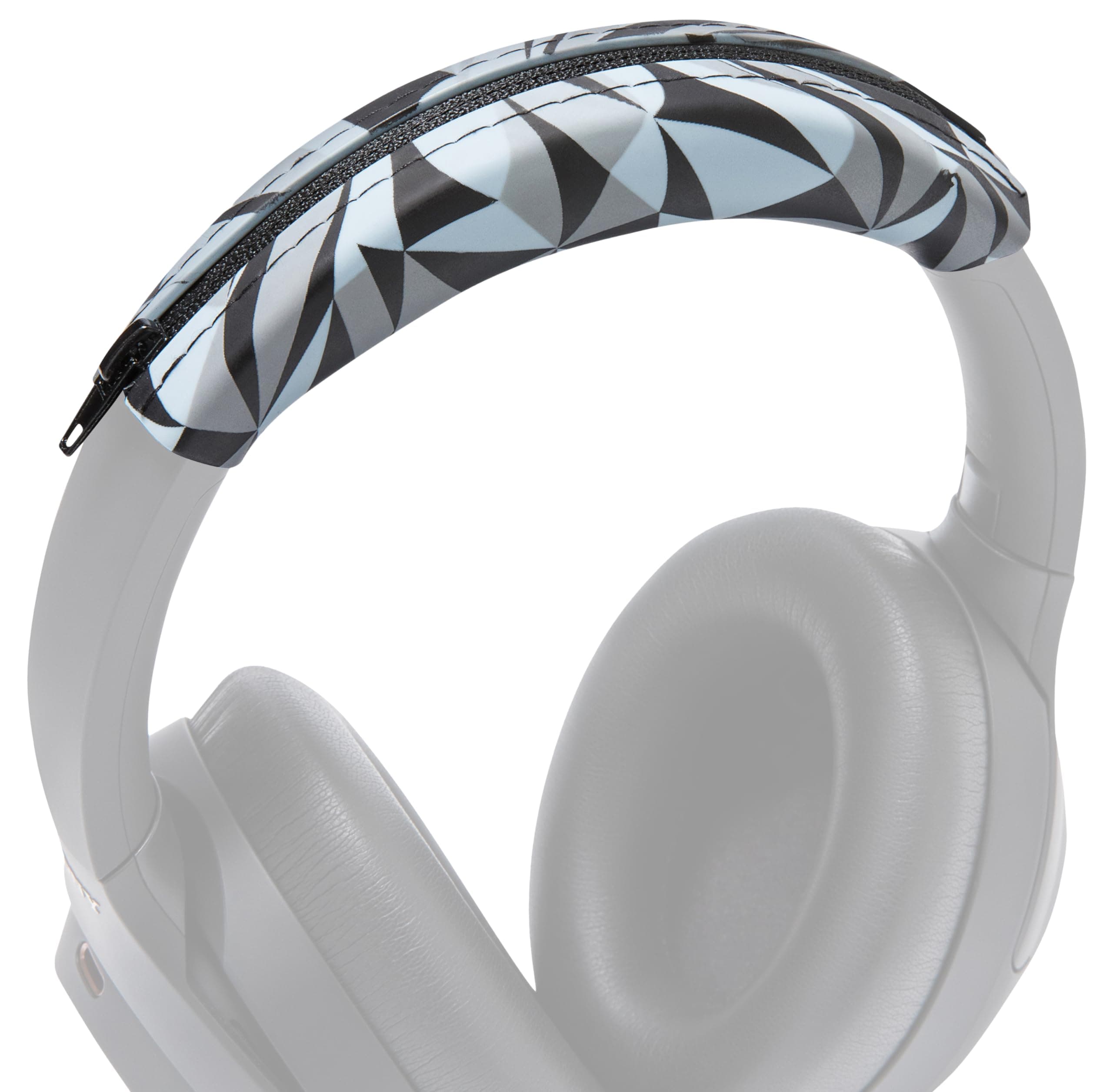 WC BandZ XM3 / XM4 - Silicone Headband Cover for Sony WH1000XM3 & WH1000XM4 Headphones by Wicked Cushions | Enhanced Comfort, Style, & Sweat Protection | Exclusively for Sony XM3 / XM4 | Geo Grey