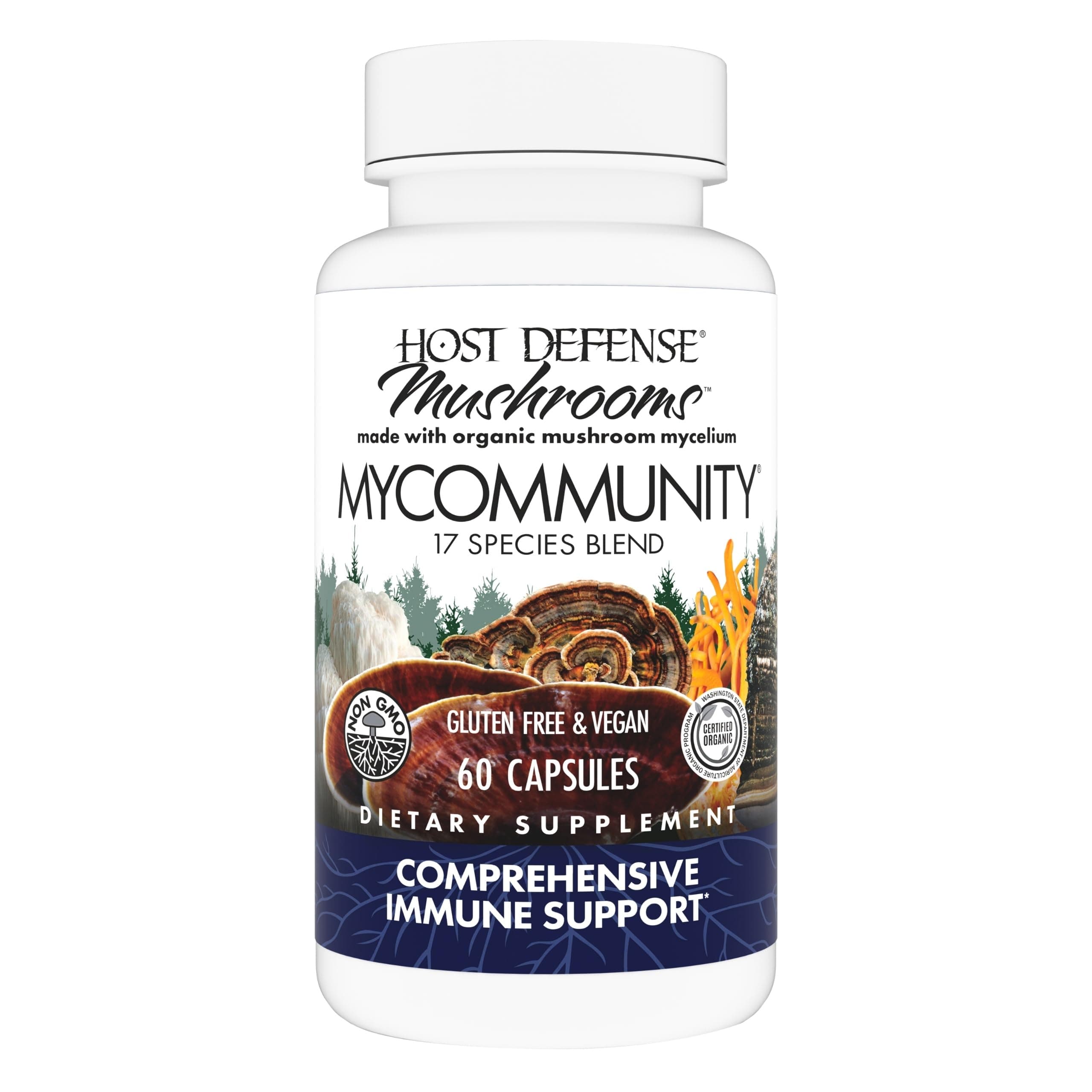 Fungi Perfecti Host Defense My Community Capsules, 60 Count, 3.2-Ounce