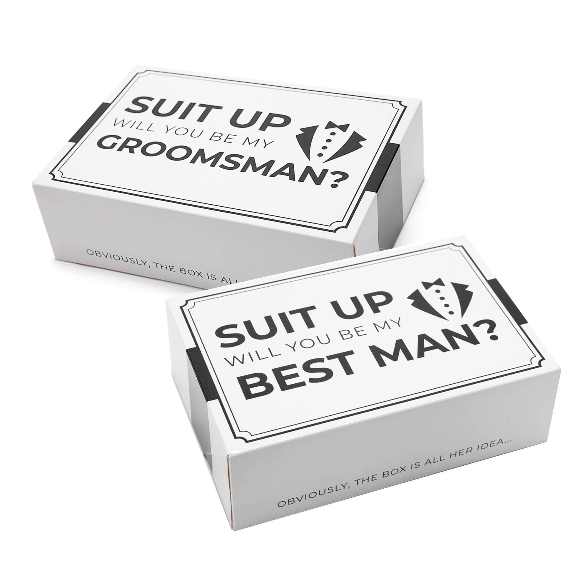 Pop Fizz Designs Groomsmen Box (6 pack) Groomsman Gift I Groomsmen Proposal Box | Groomsmen Gift Box Set | Will You Be My Groomsman? | Will You be My Best Man? | Tuxedo Style