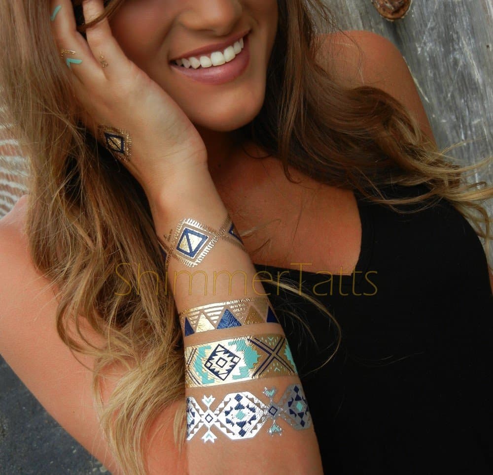 Tribal Jewelry, American Indian Inspired Jewelry Temporary Metallic Tattoos