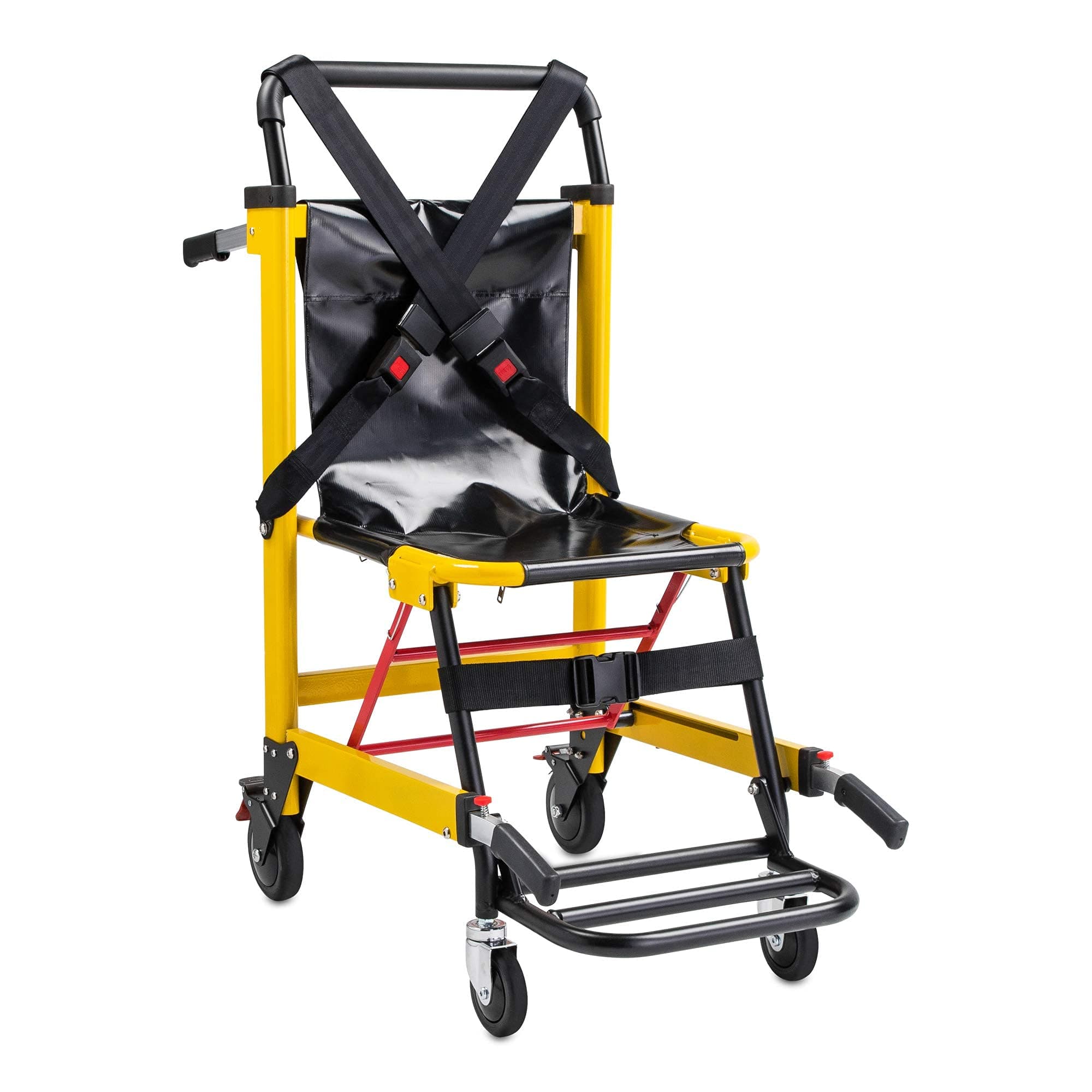 LINE2design-USA-EMS Mobility Chair-70002-Y Medical Emergency Patient Transfer - 4-Wheel Evacuation Chair - Load Capacity: 400 lb - Yellow. NO Tracks. Manual Chair.
