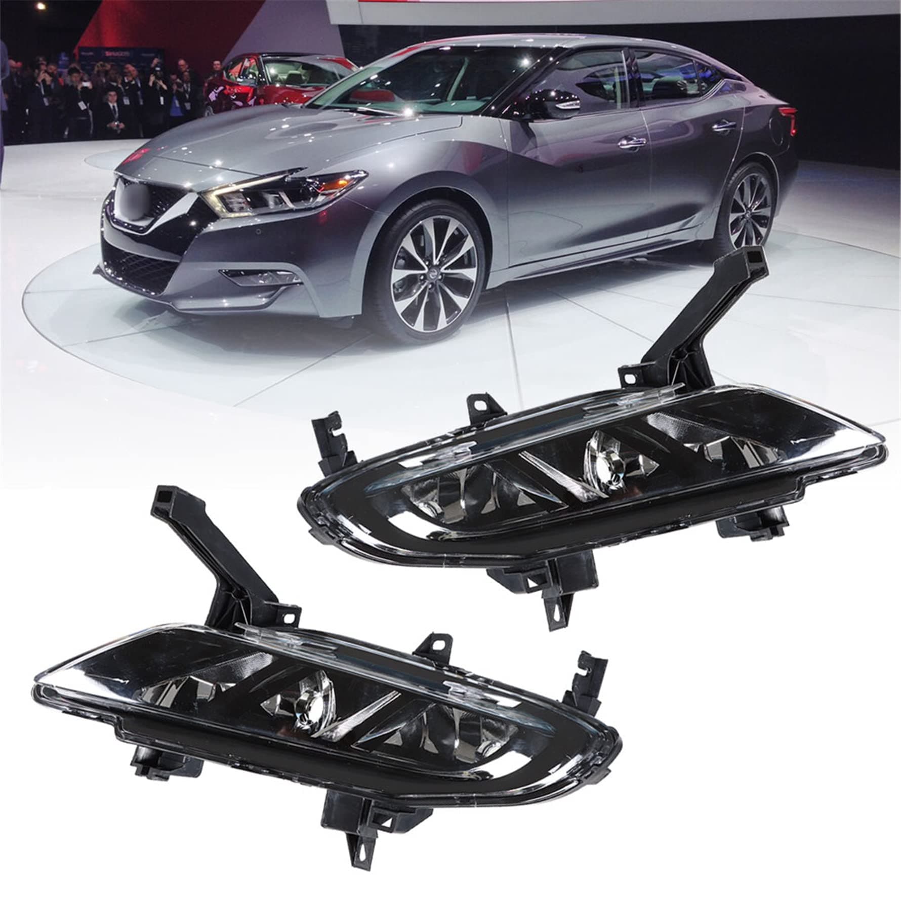 Silscvtt 2Pcs Fog Lights Assembly Replacement for 2016-2019 Nissan Maxima Driver & Passenger Side