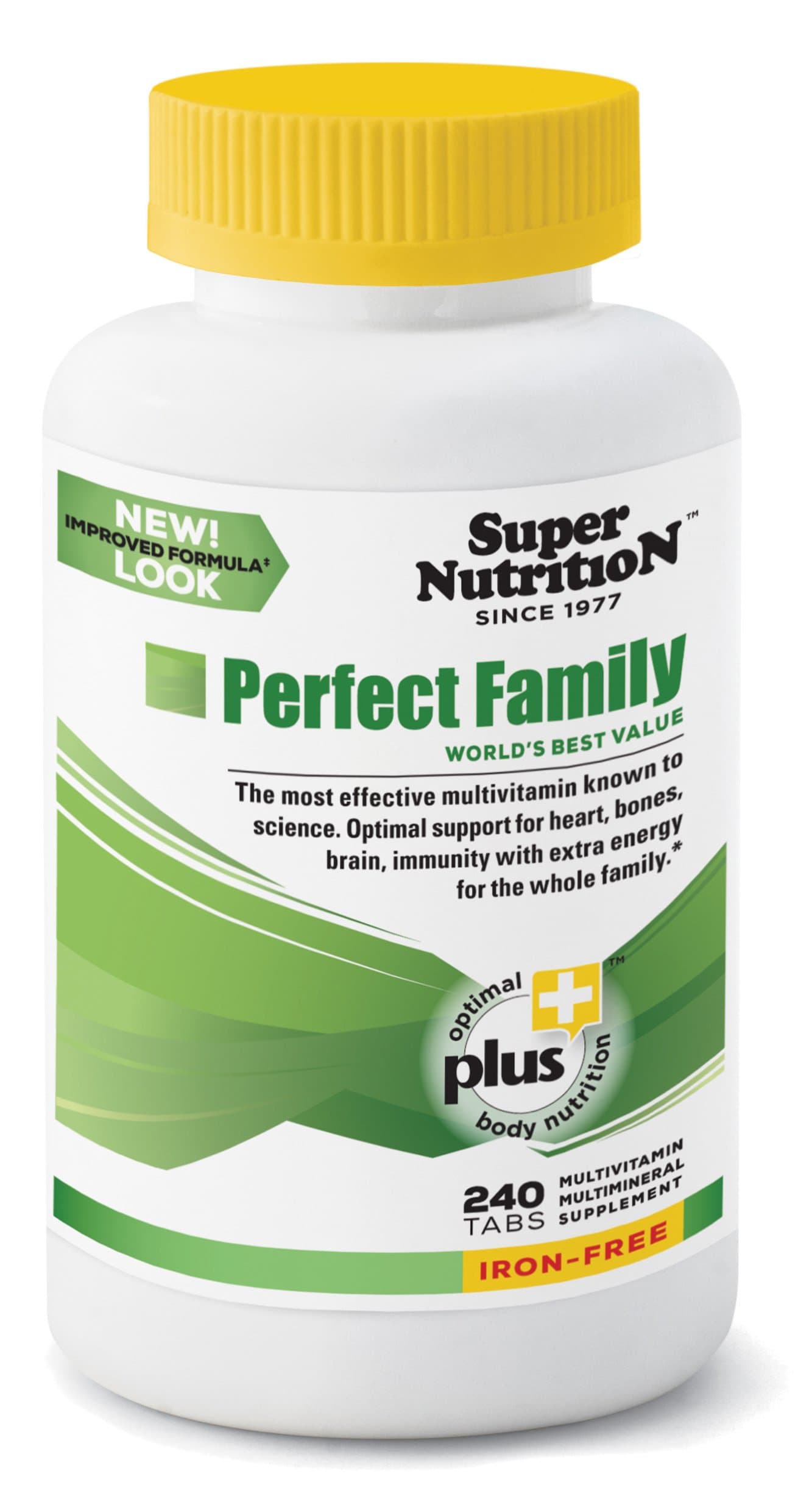 SuperNutrition, Perfect Family Multi-Vitamin, Iron-Free, 4/Day Tablets, 60 Day Supply
