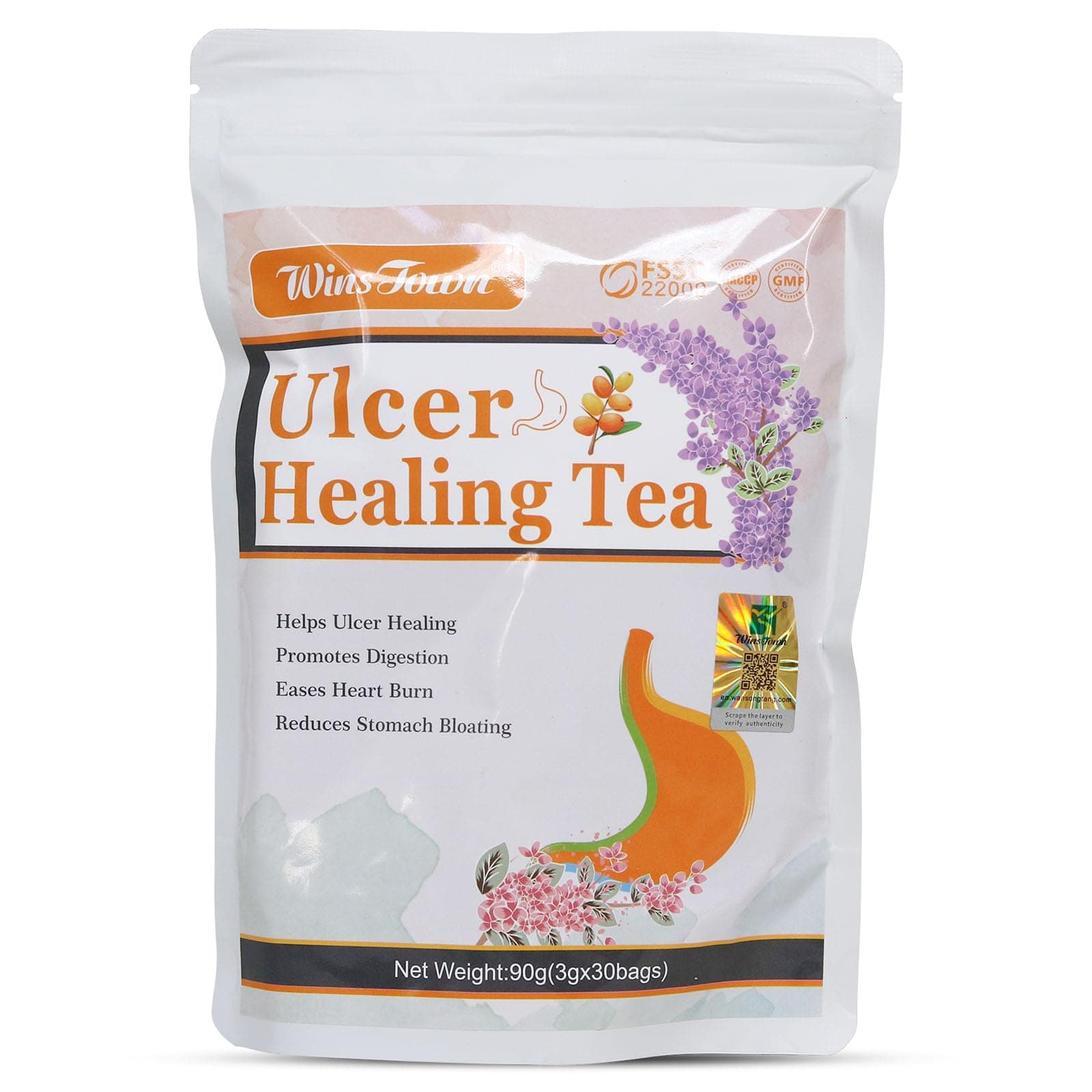 Ulcer Healing Tea, Relief Gastritis and Stomachache, Support Daily Stomach Nourishing, 30 Tea Bags