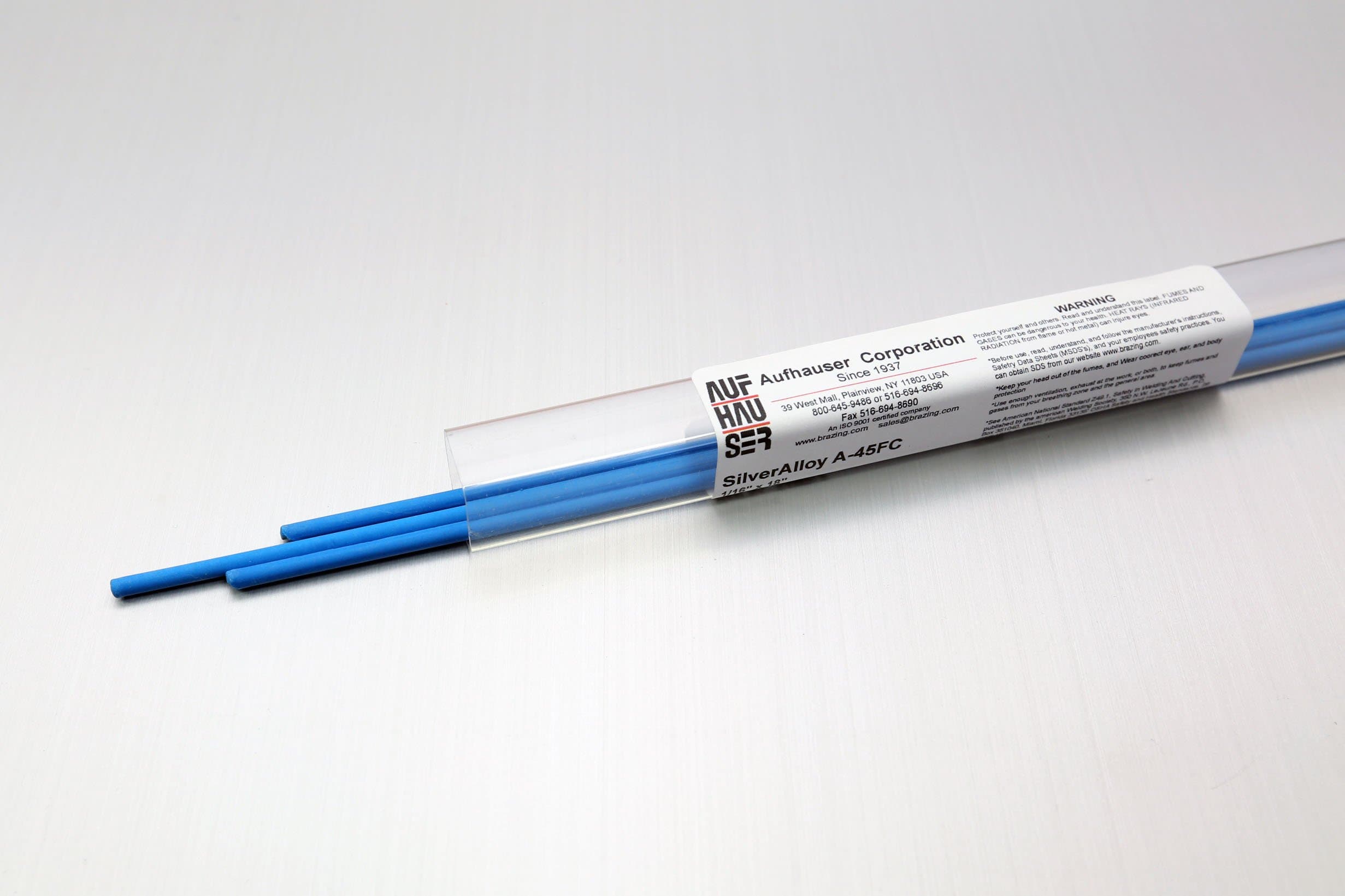 SilverAlloy 45% Ag BAg-5 18" Flux Coated Silver Solder Brazing Rods (3-Rods)