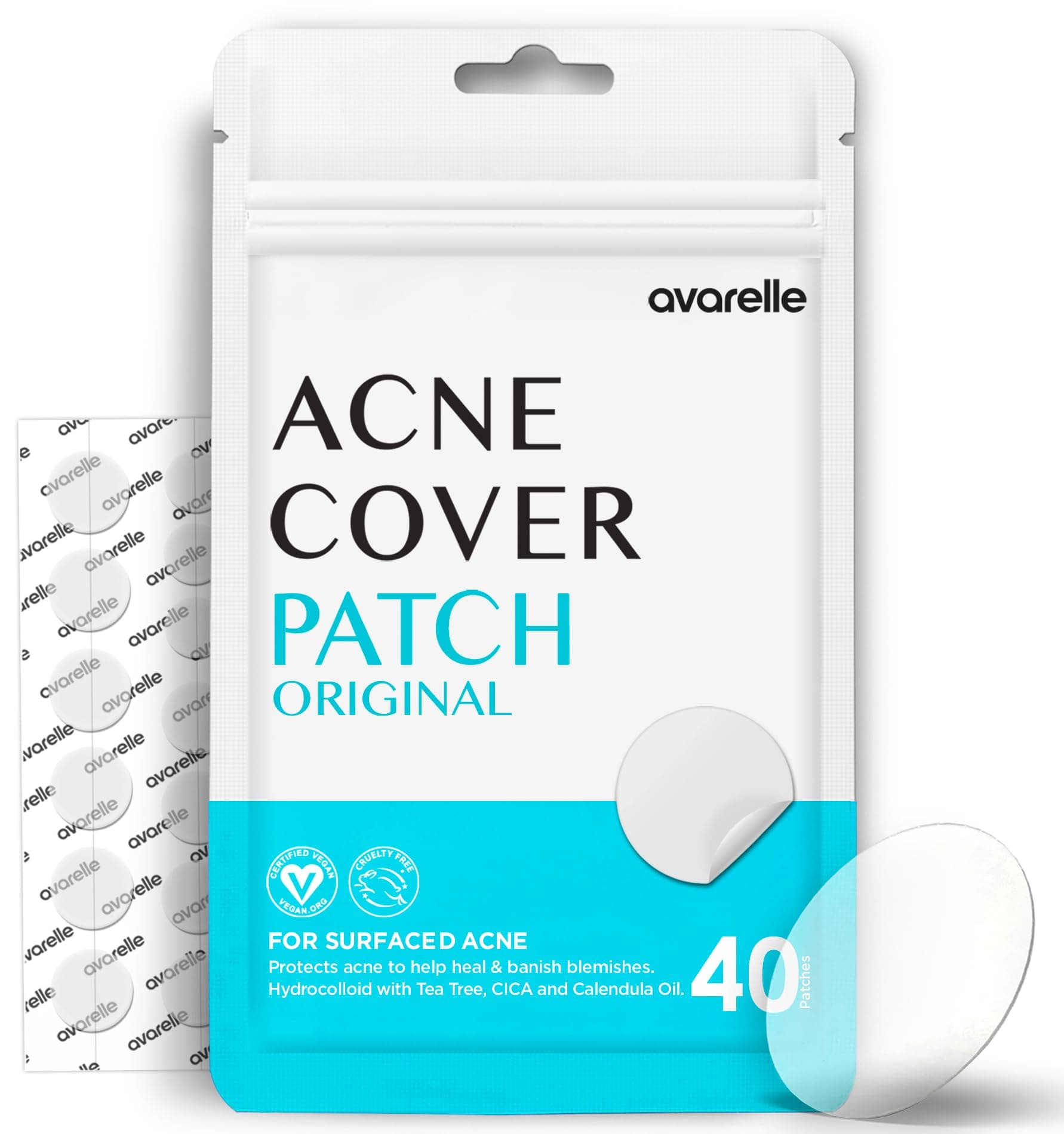 Acne Care Pimple Patch Absorbing Cover With Tea Tree and Calendula Oil (40 Patches)