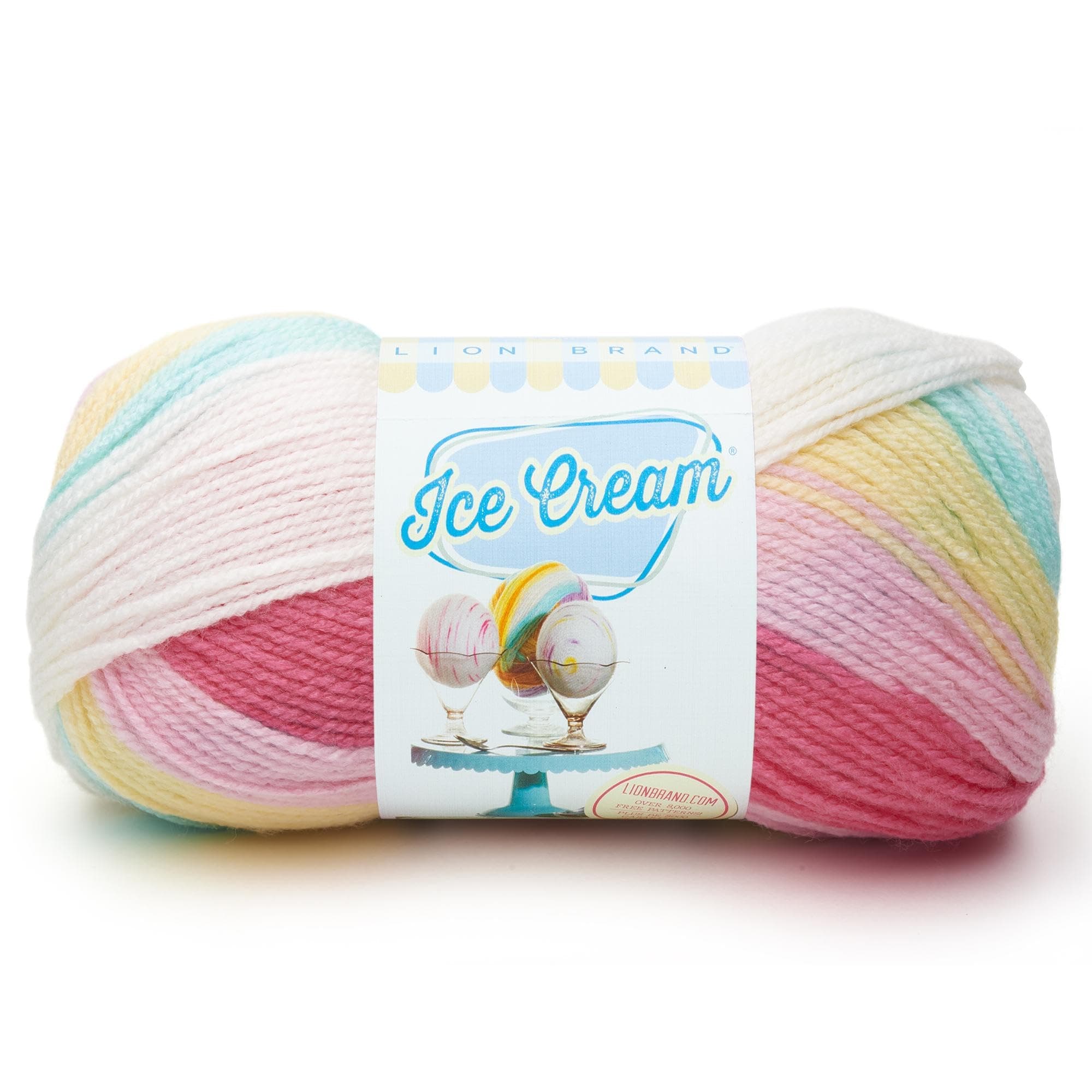 Lion Brand Yarn (1 Skein) Ice Cream Baby Yarn, Tutti Frutti