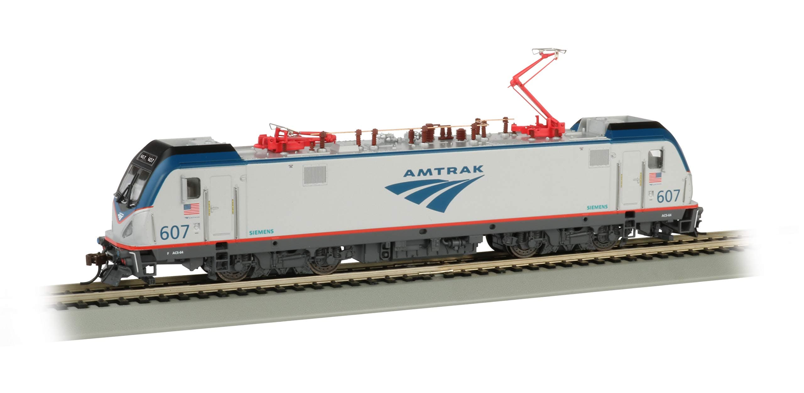 Trains ACS-64 Dcc Wowsound Equipped Electric Locomotive Amtrak #607 - HO Scale, Prototypical Silver