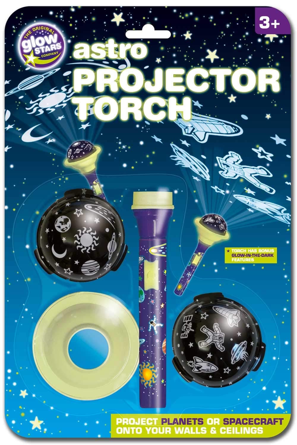 Brainstorm The Original Glowstars Company Astro Projector Glow in the Dark Torch