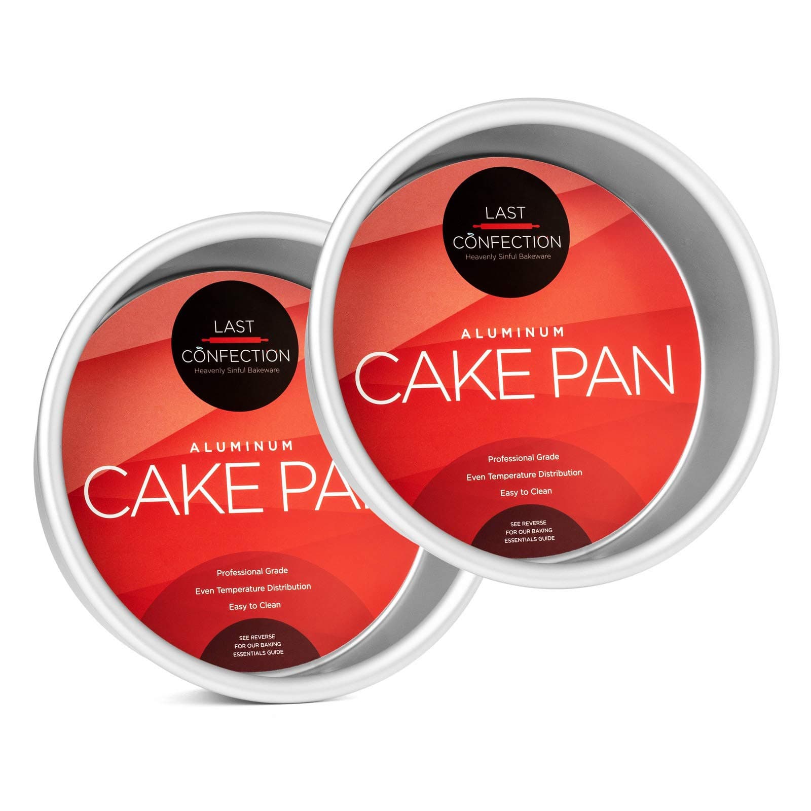 Last Confection 6 x 2 Inch Round Cake Pans, Set of 2 Anodized Aluminum Cake Pans Baking Tins