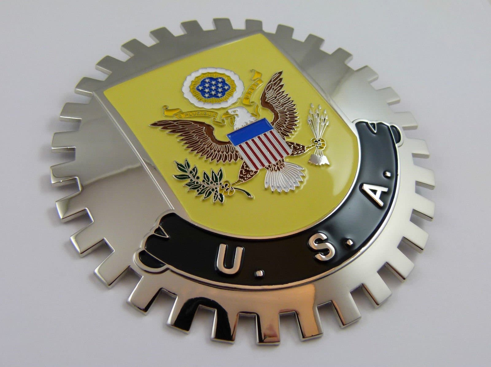 Grille Badge USA with Coat of arms Eagle for car Truck Grill Mount American Flag