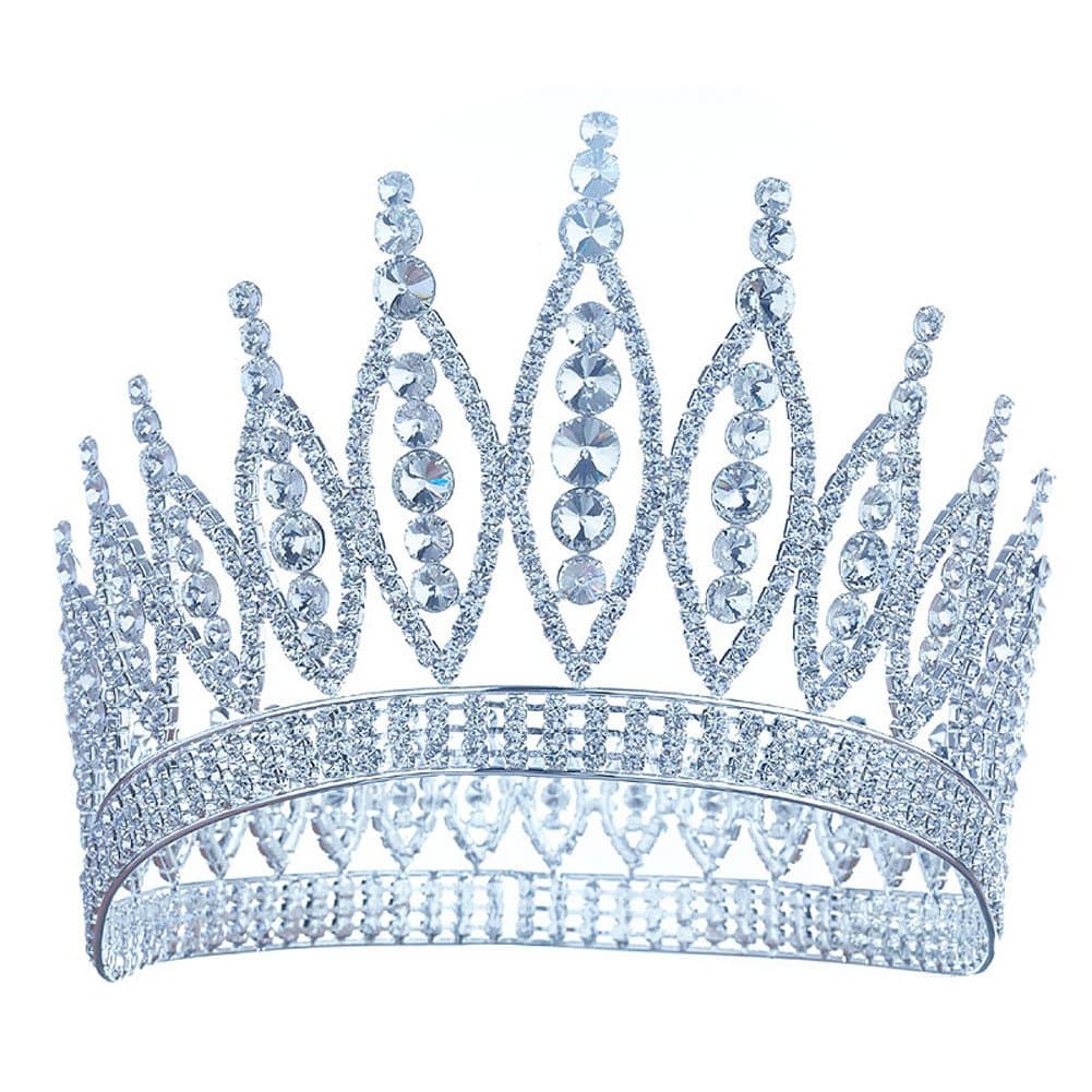 Mikikie Pageant Beauty Contest 4.6" Tall Silver Full Circle Crown