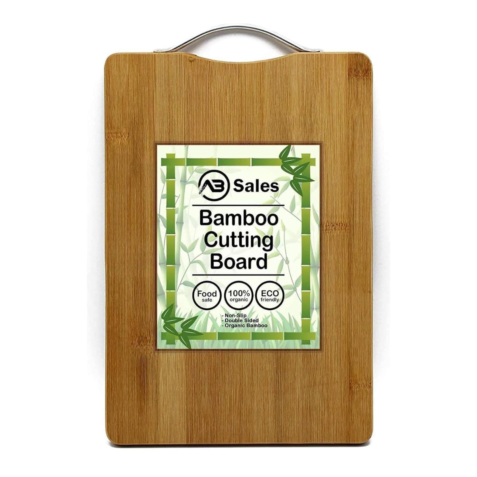 AB SALES Cutting Board for Kitchen with an Aluminium Handle - Heavy Duty Stain Resistant Non Slip Chopping Board - Durable Smooth, 32X22X1.8 cm