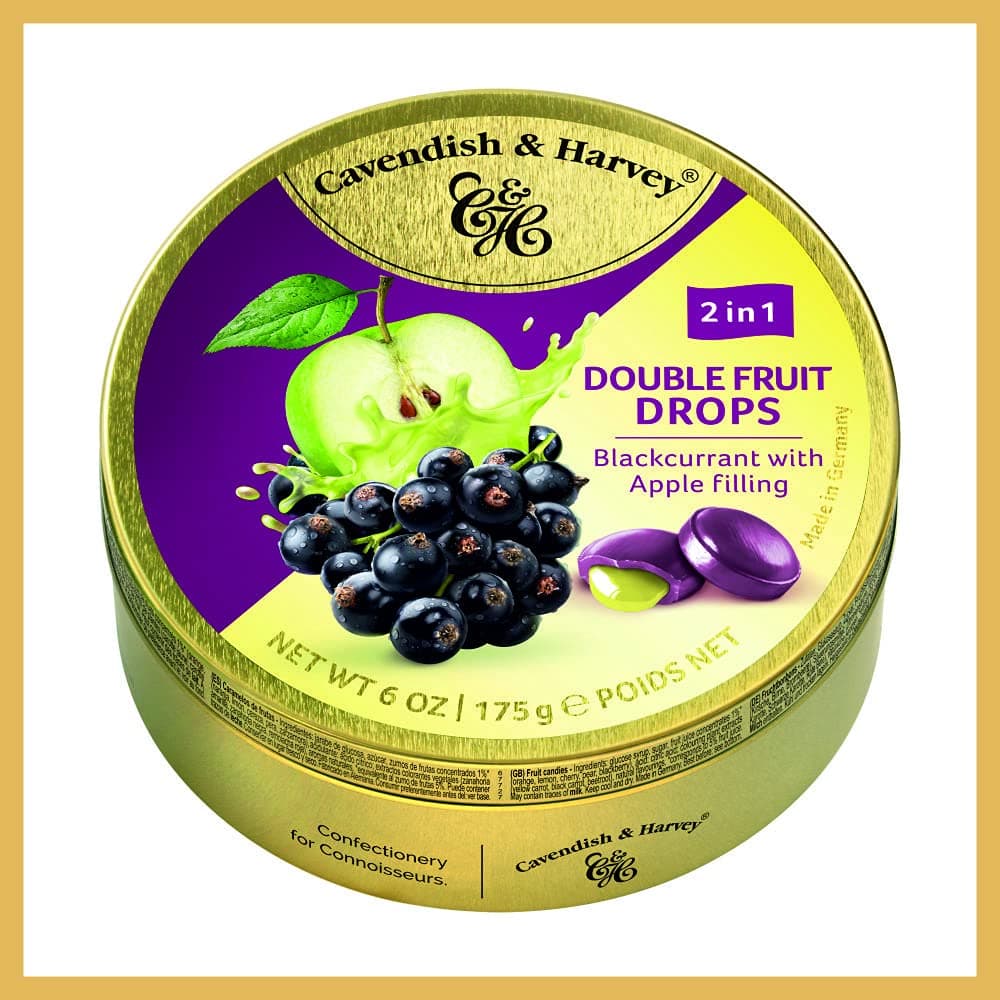 Blackcurrant With Apple Fruit Filling Drops - 175Grams, Germany