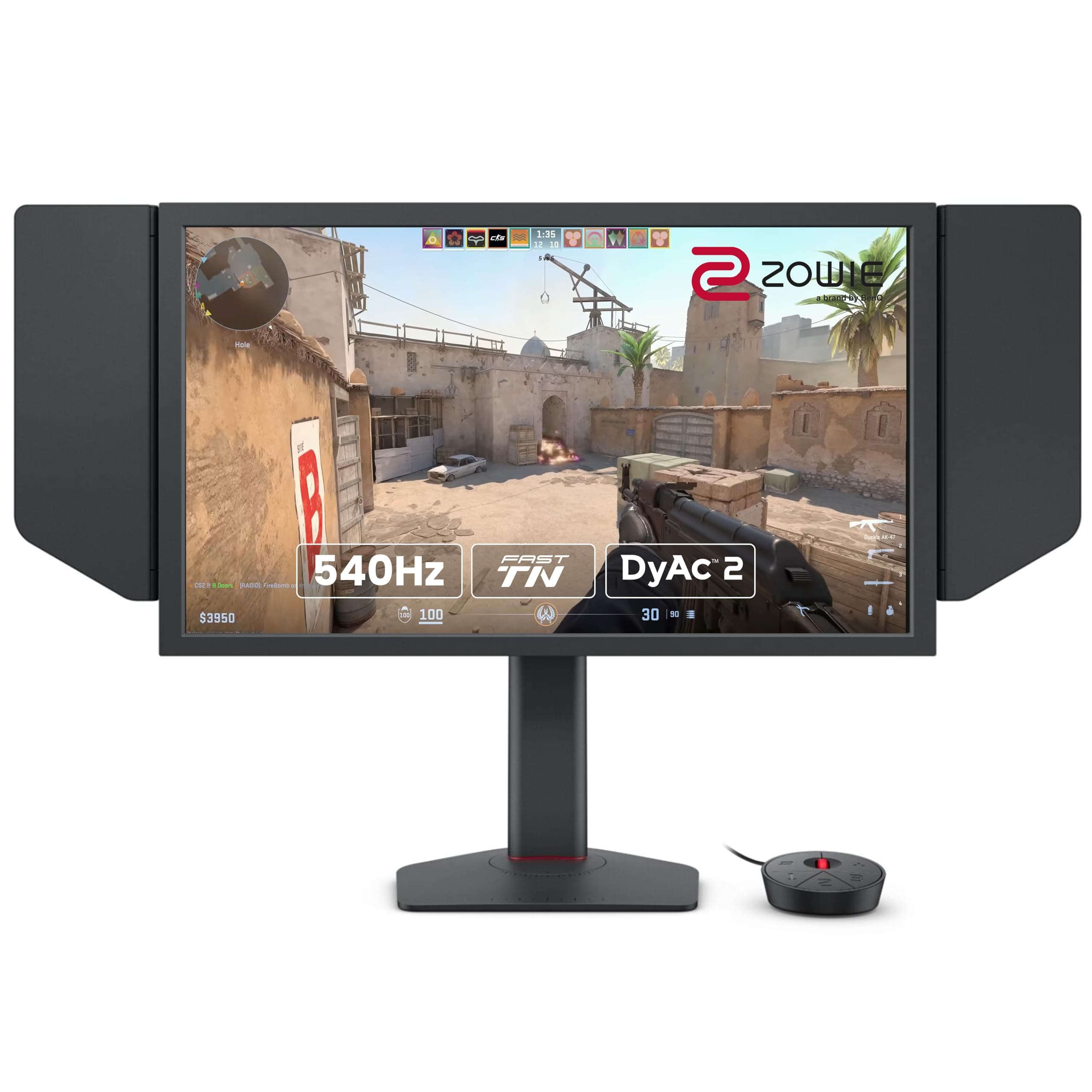 BenQ Zowie XL2586X | 24.1 | Fast TN 540Hz Gaming Monitor for Esports | Motion Clarity DyAc2 | 1080p | XL Setting to Share | Shielding Hood | New Industrial Grade Ball Bearing Height Adjustment