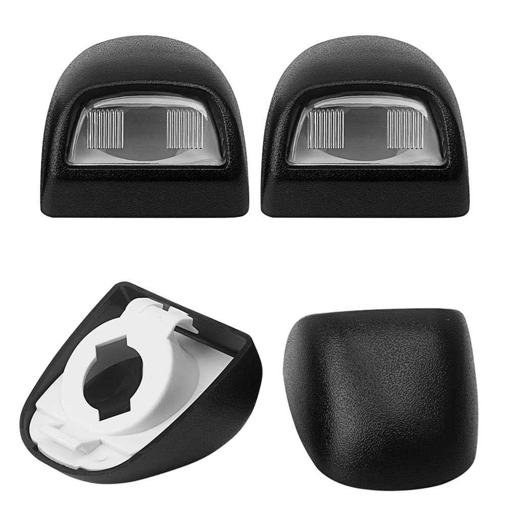 Black Perfect Replacement 22794700 Rear License Lamp Plate Light Assembly Covers Lens for GM GMC Chevy Cadillac Truck Pickup SUV Pack of 2