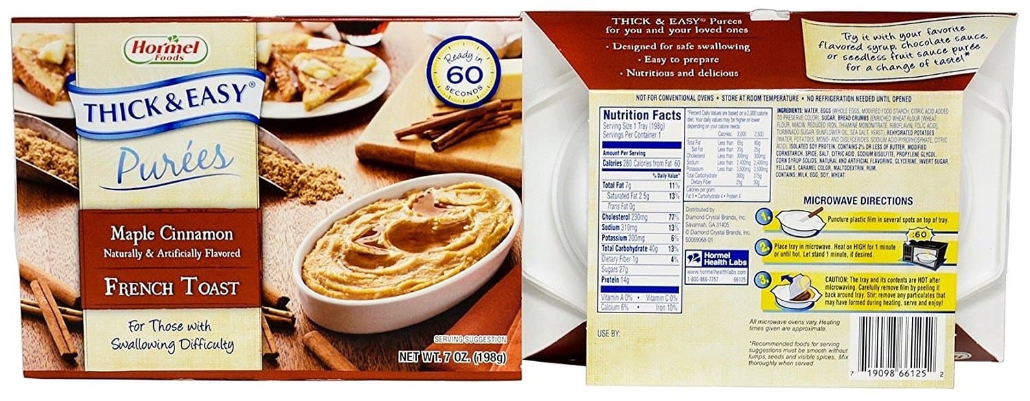 Hormel Thick Easy Purees Puree 7 oz Tray Maple Cinnamon French Toast Ready to Use Puree 60742 Case of 7