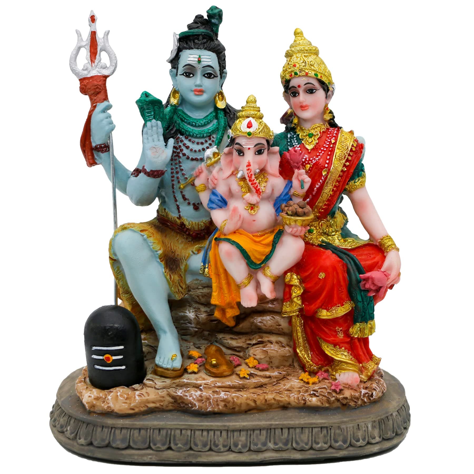 6.1" H India God Shiva Family Statue