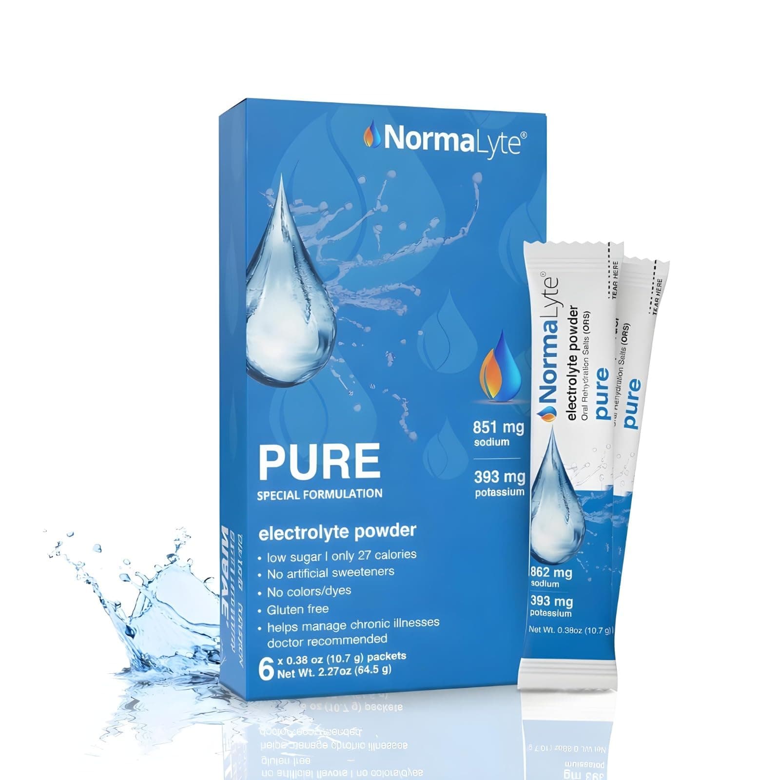 Oral Rehydration Salts, Pure, 6 Pk (Yields 500mL per Pack)
