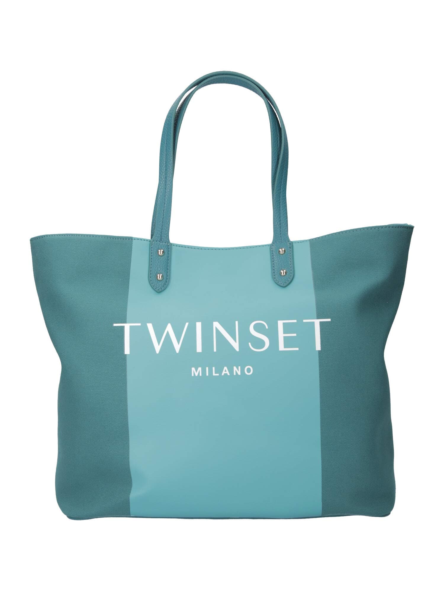 Twin Set cotton shopper bag 201TO8220 green jad