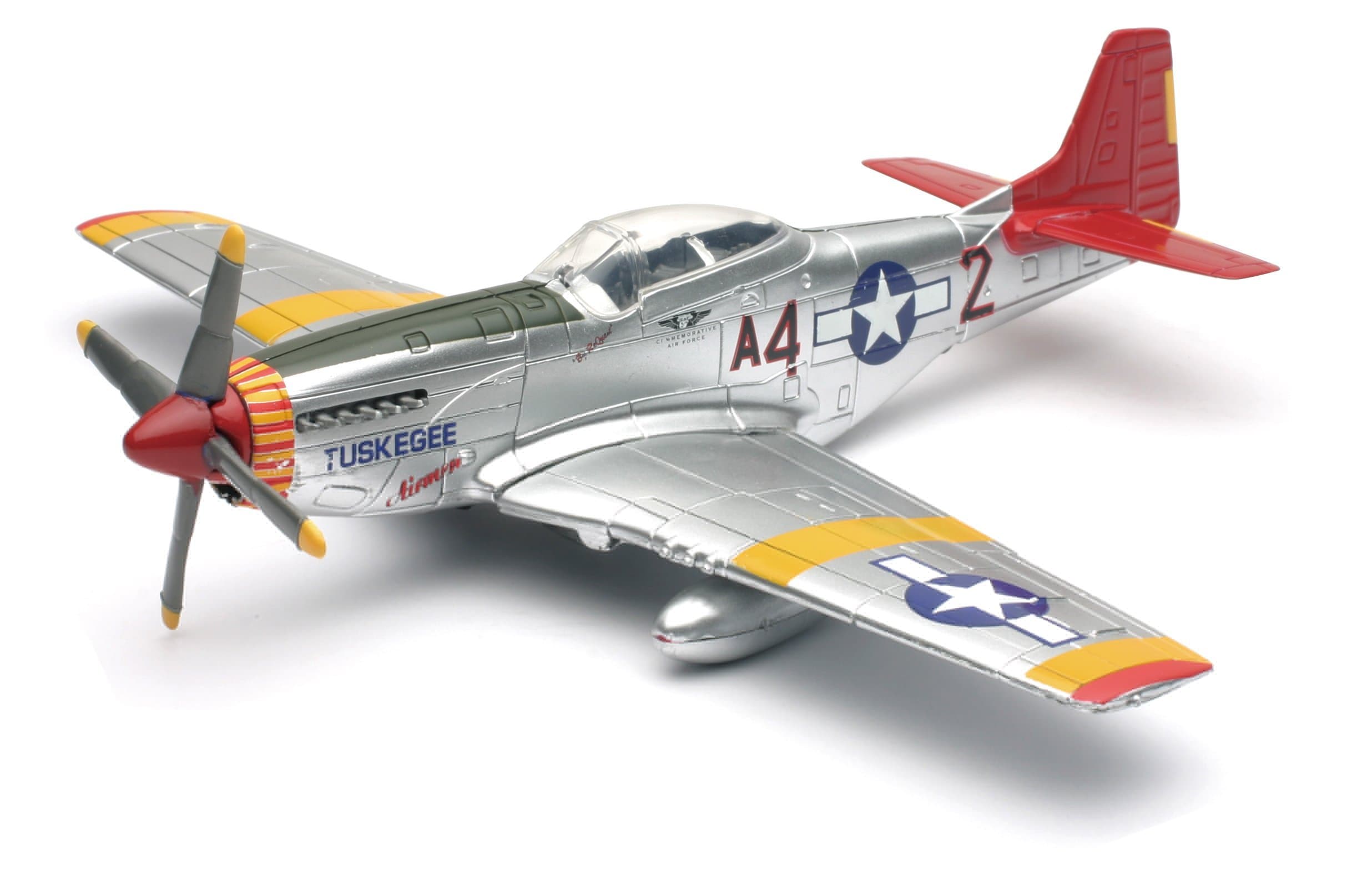 World War II Replica Fighter Air Planes ClassicAircraft P-51D Red Tails 1:48 by New Ray