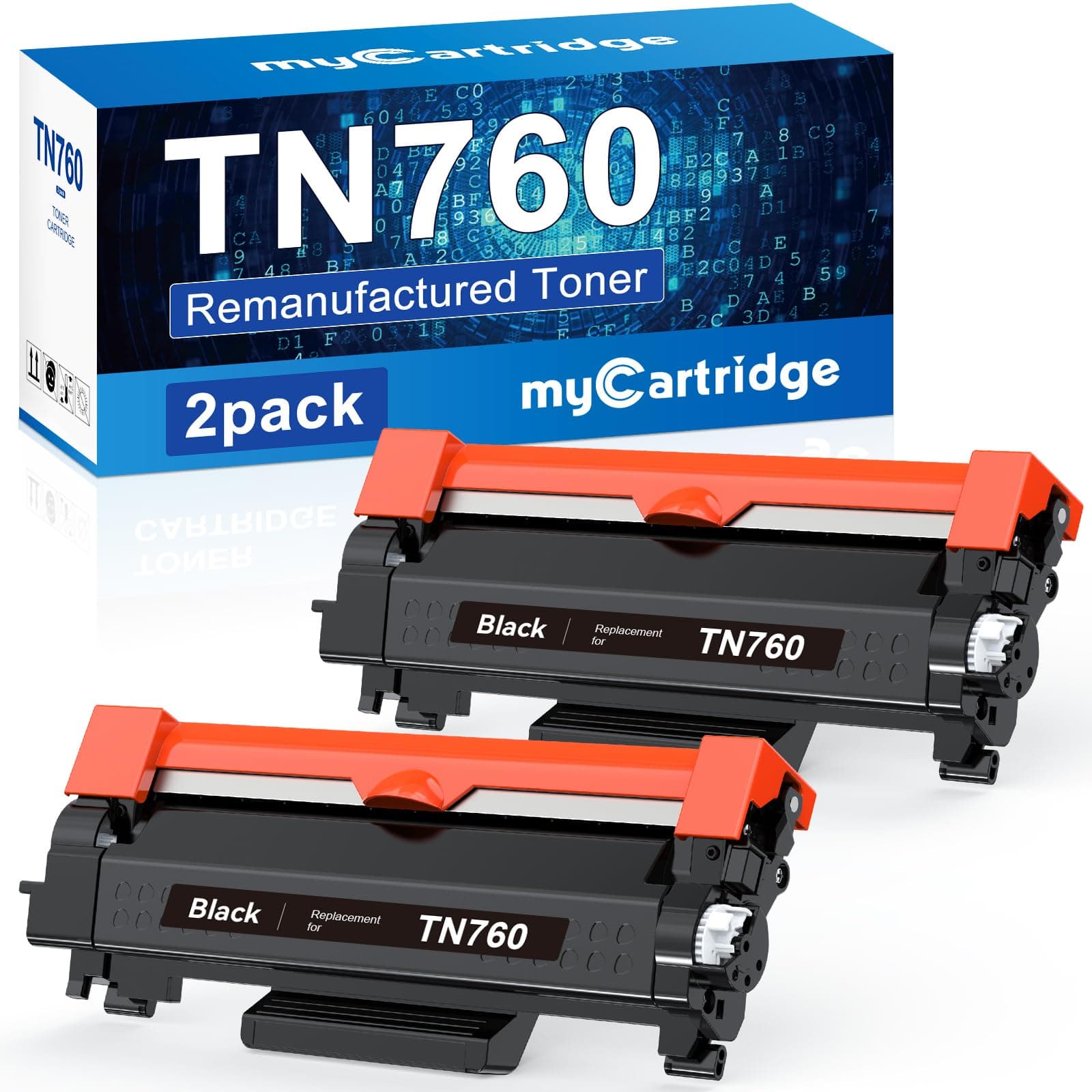 myCartridge Remanufactured Toner Cartridge Replacement for Brother TN760 TN-760 TN730 TN-730 for MFC-L2710DW MFC-L2750DW HL-L2350DW HL-L2370DW HL-L2395DW HL-L2390DW Printer(Black,TN760 2Pk)