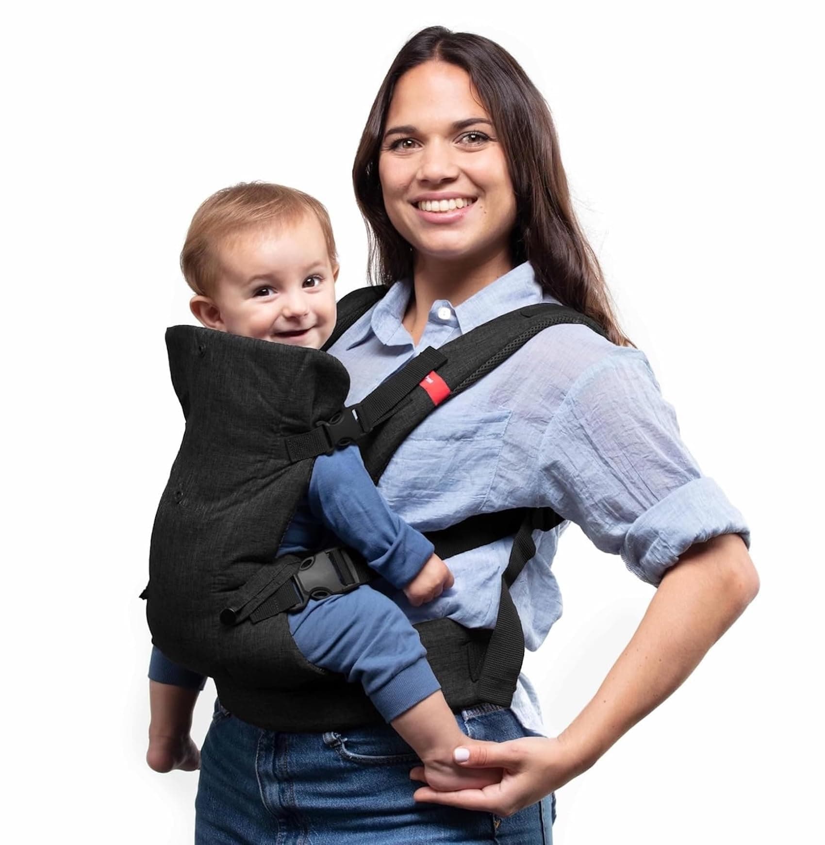 YOU+ME 4-in-1 Baby Carrier Newborn to Toddler - All-Position, Hip-Healthy, Adjustable Baby Carriers from Newborn with Breathable 3D Mesh Panels & 2-in-1 Snap-On Bib (8-32 lbs/3.6–14.5 kg)