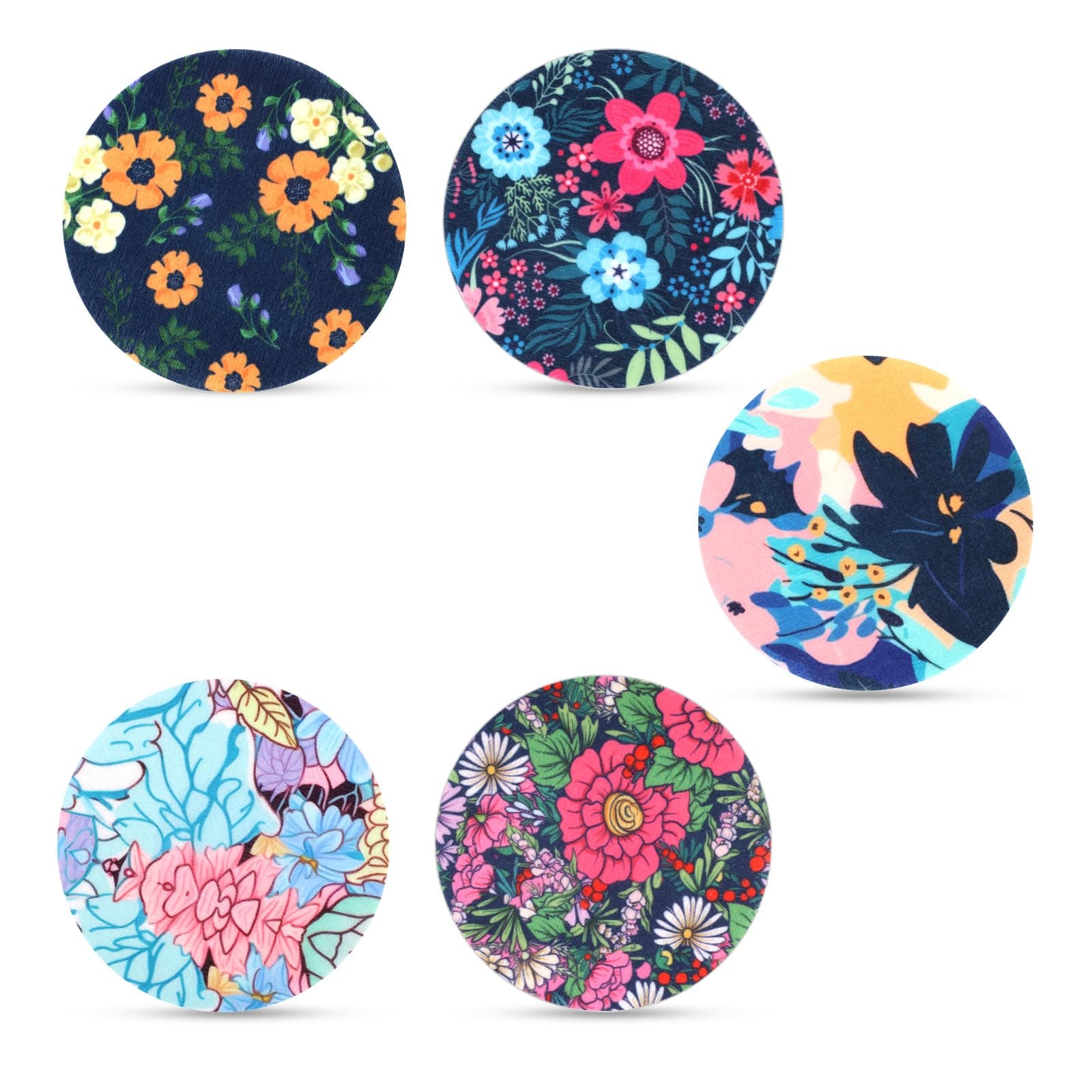 Pack of 25 Sensor Covers for Libre 2/3, Spring Flower Style Sensor Sticker, Water and Sweatproof Sensor Patches, Monitor Patch Accessories, Compatible with Libre (5 Styles)