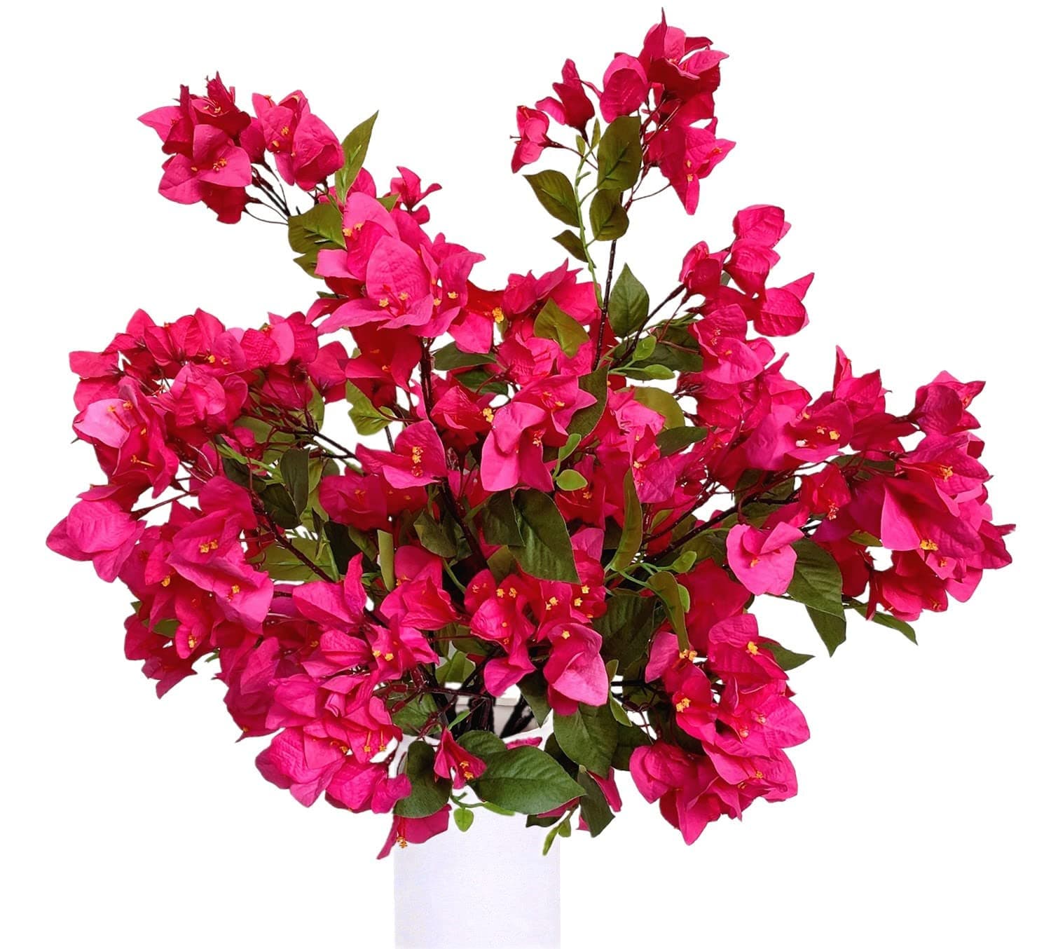 Frosilva Pack of 8 Artificial Flowers Stems Silk Bougainvillea Branches for Wedding Centerpieces, Table Runner, Indoor & Outdoor Decoration - 30 inch (Fuchsia)