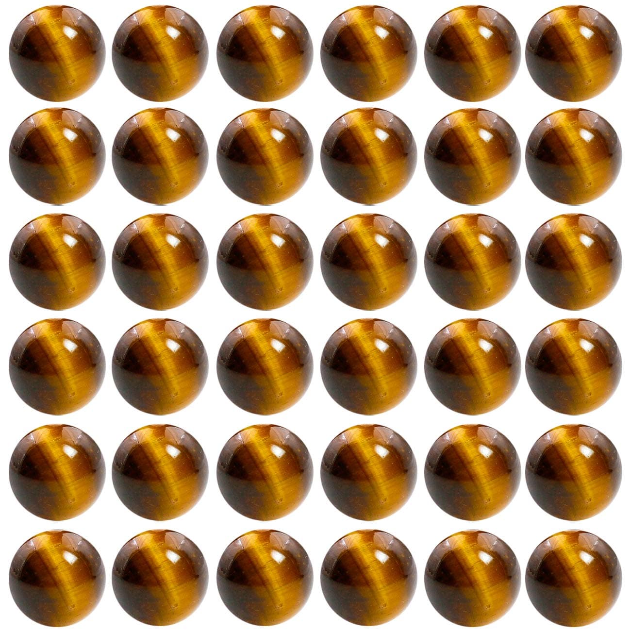 CmidyCmidy Natural Stone Beads 100pcs 6mm Tiger Eye Round Genuine Real Stone Beading Loose Gemstone Hole Size 1mm DIY Smooth Beads for Bracelet Necklace Earrings Jewelry Making (Tiger Eye, 6mm)