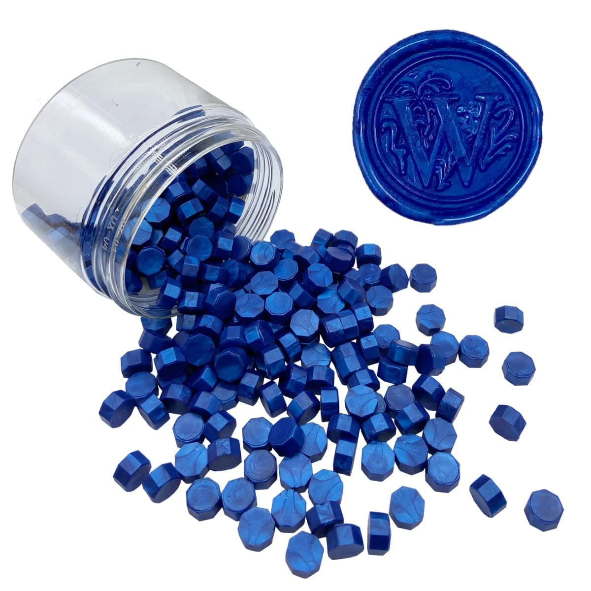 200pcs Navy Blue Sealing Wax Beads Octagon Wax Seal Beads Bulk for Wedding Invitations Xmas Gift Wrapping Card Envelope Seal