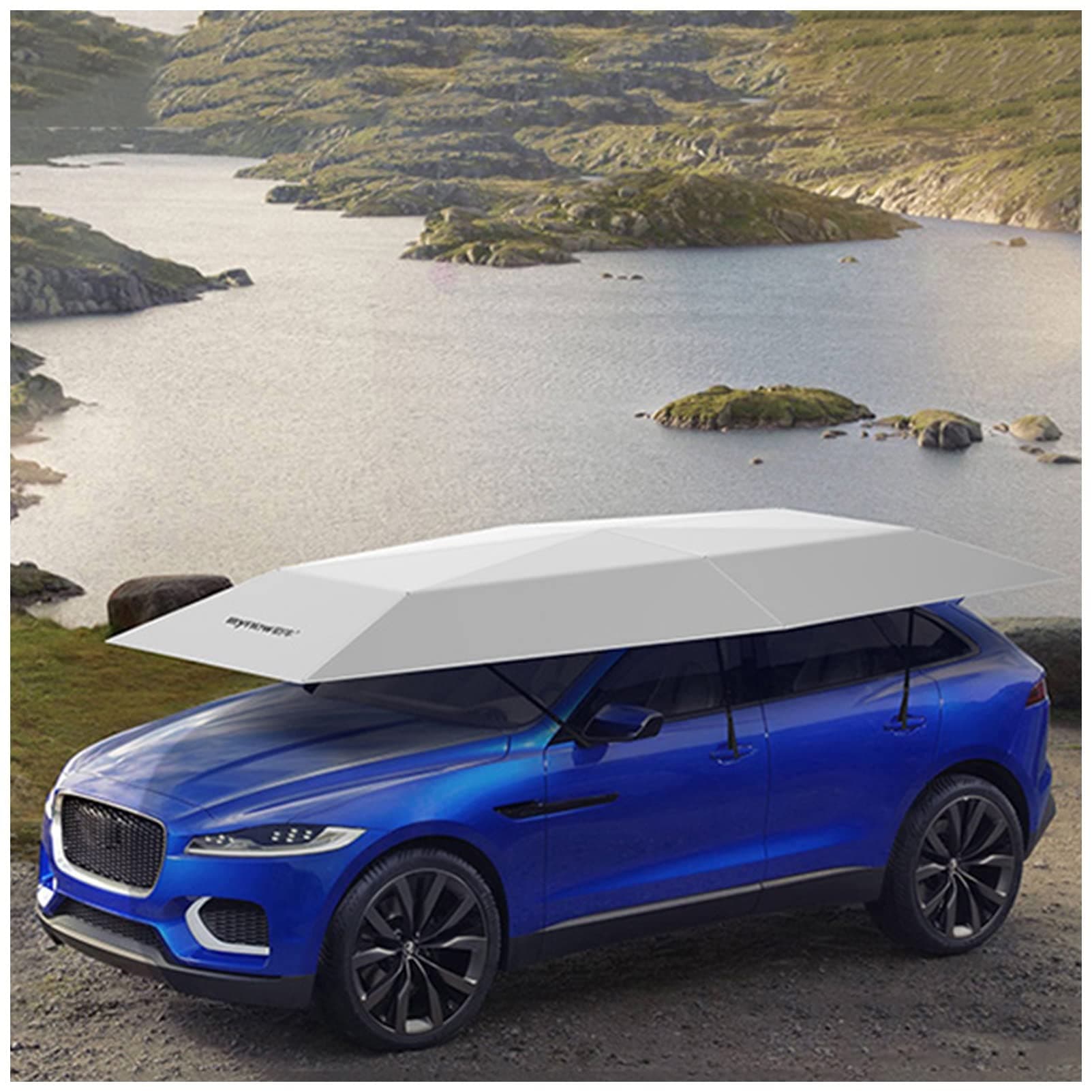 PARASOL LZPQ Car Tent Fully automatic, Portable Car Umbrella Tent Cover Movable Carport Folded Automobile Cars Protection Canopy with Sun Shade Anti-UV, Water-Proof, Snow Wind Proof Shelters