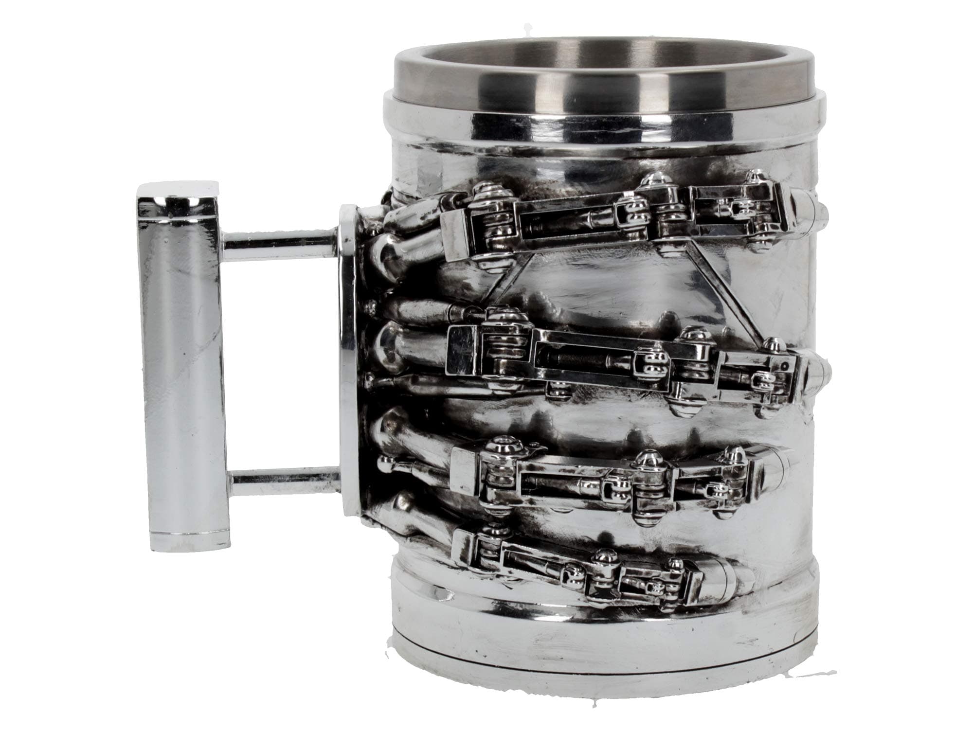 Nemesis Now B4656N9 Terminator 2 Tankard 17cm, Resin w/Stainless Steel Insert, Silver