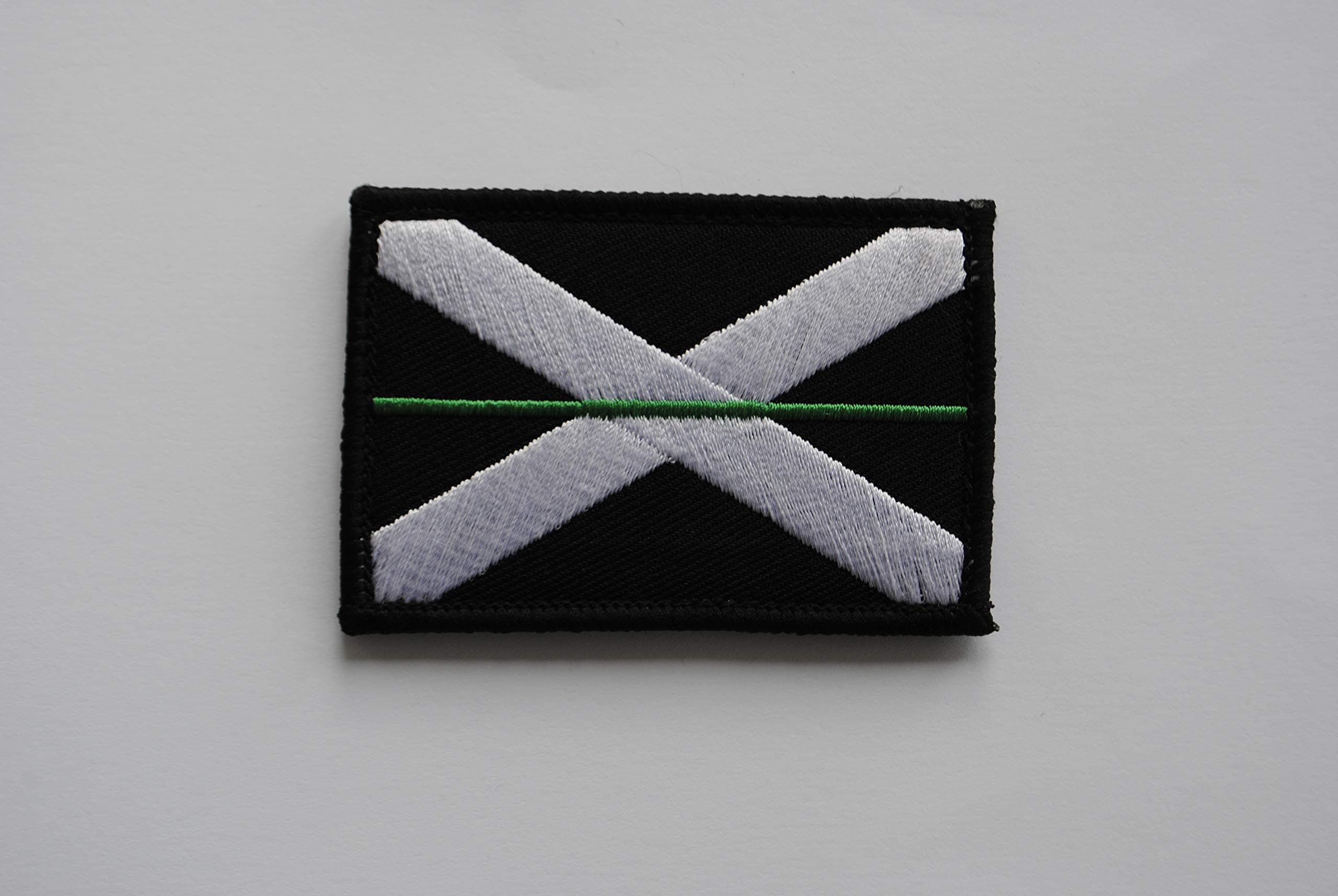 Thin Green Line Scottish Ambulance Scotland Saltire Hook Loop Backed Badge Patch Large