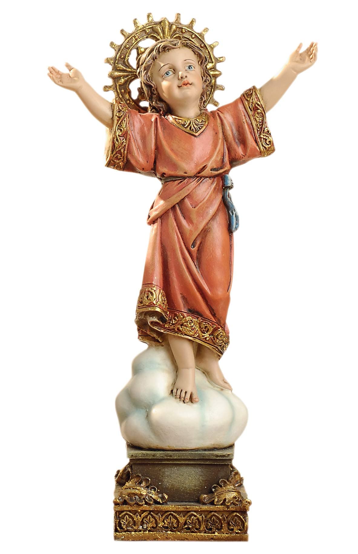 Roman Joseph’s Studio, 8" H Divine Child Figure on Base, Renaissance Collection, Resin and Stone Religious Statue