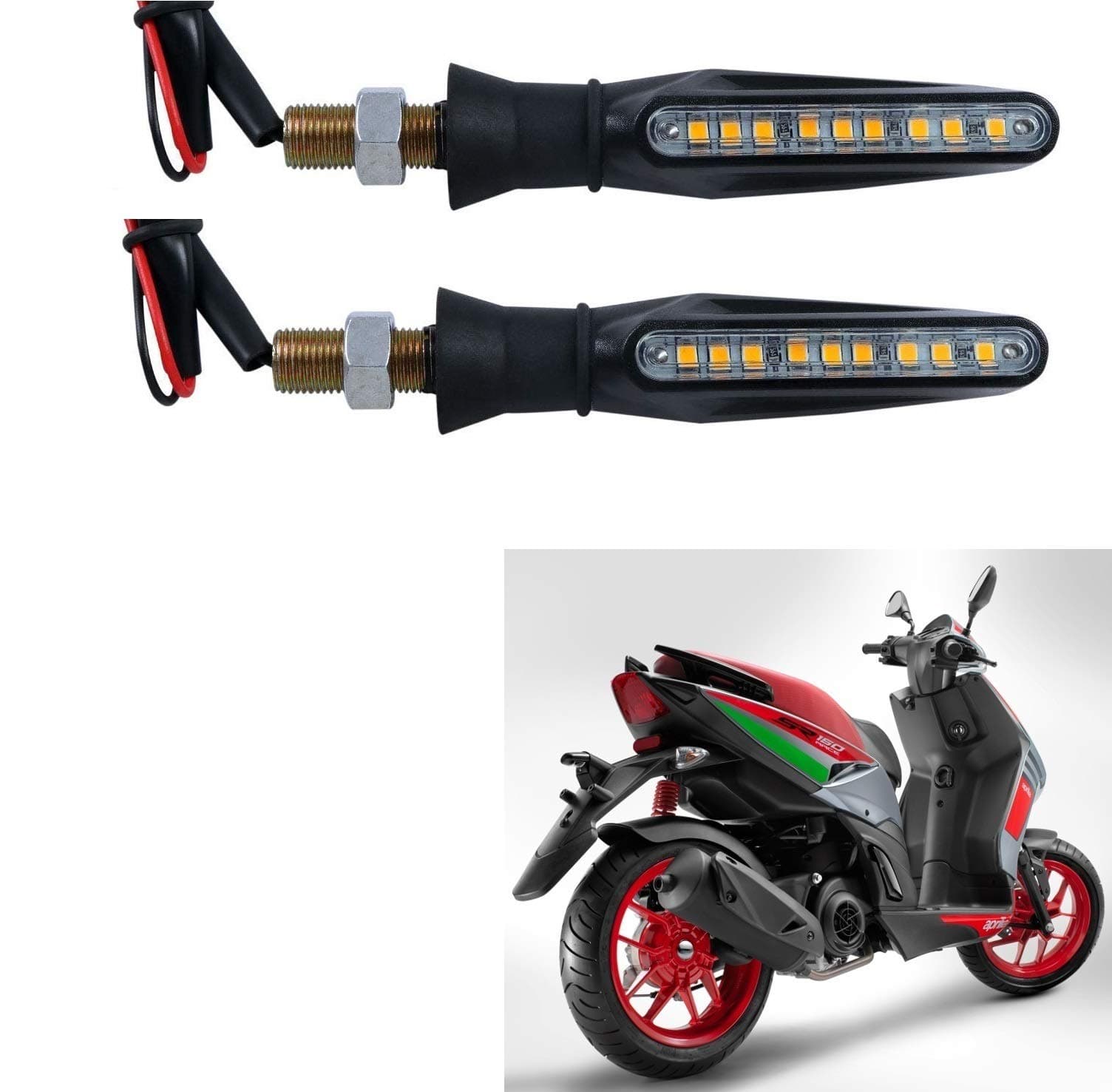 Kozdiko Front & Rear Side Sleek Yellow Indicator Light Set of 4 Pcs for Aprilia SR 150 Race