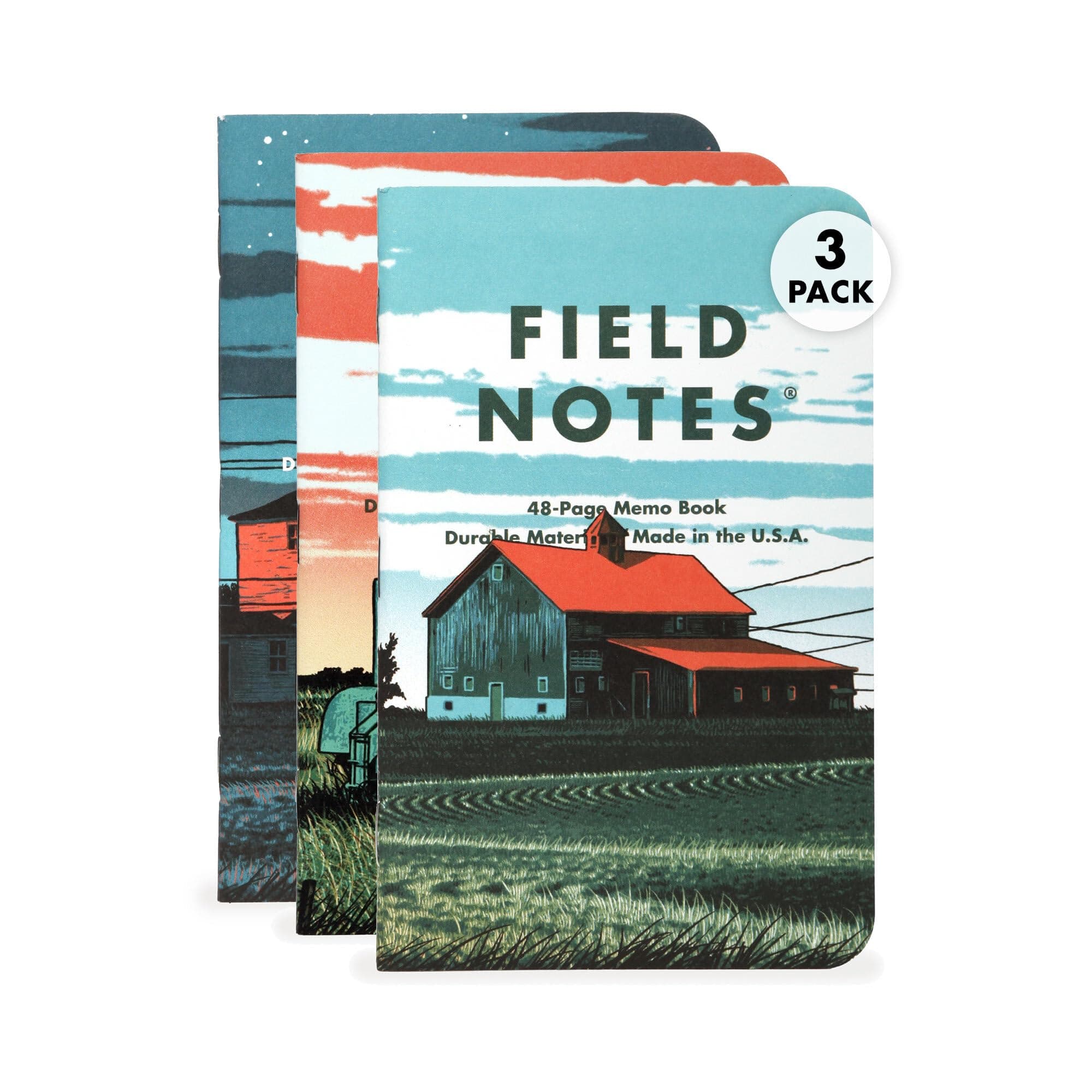 Field Notes: Heartland Edition 3-Pack - Graph Grid Paper 48 Page Pocket Notebooks - 3.5 x 5.5 Inch