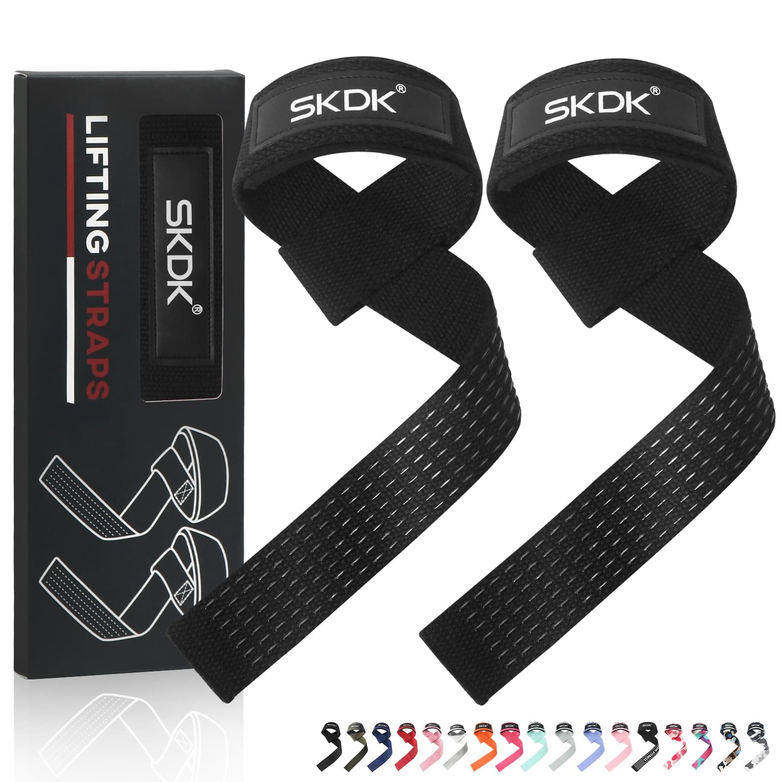 Lifting Straps Strength Training Women Bodybuilding, Lifting Straps Gym Deadlift, Deadlift Straps with Neoprene Padded Wrist, Non-Slip Silicone, for Weightlifting, Bodybuilding, Xfit, Strength