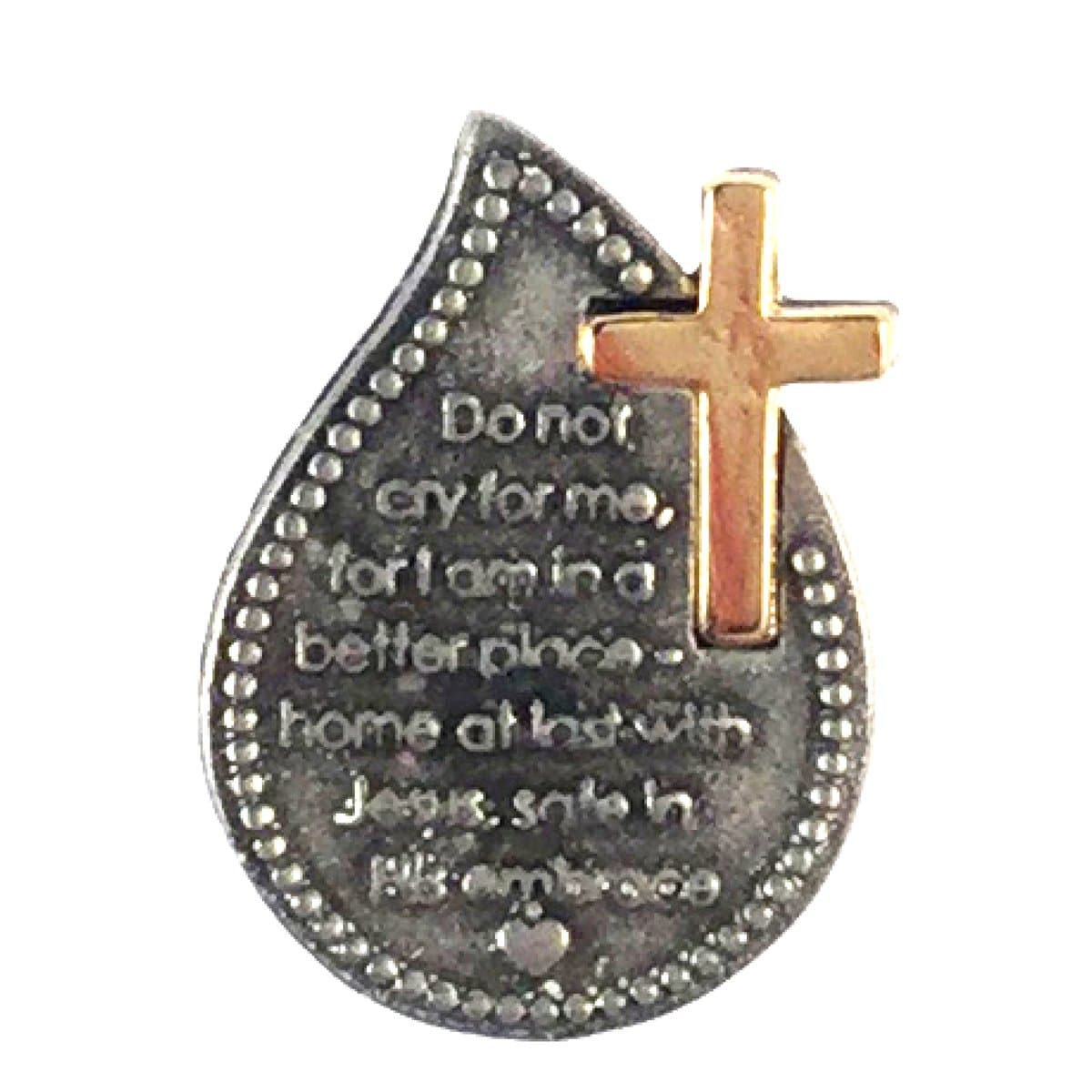 Cry No More Teardrop Lapel Pin