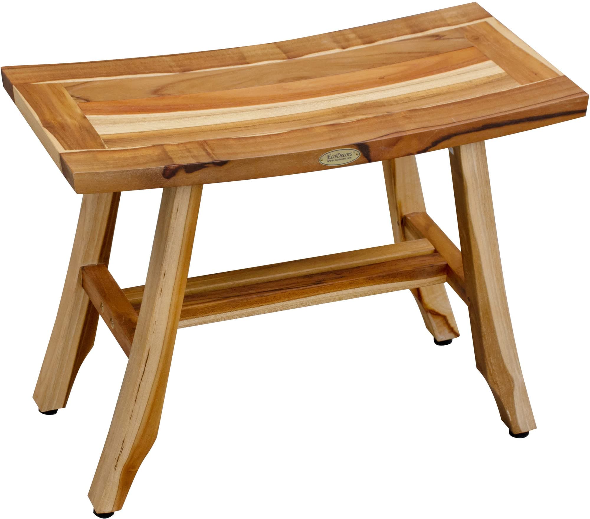 EcoDecorsShower Bench, Bamboo Wood, Earthy Teak, 24Lx12Wx18.5T