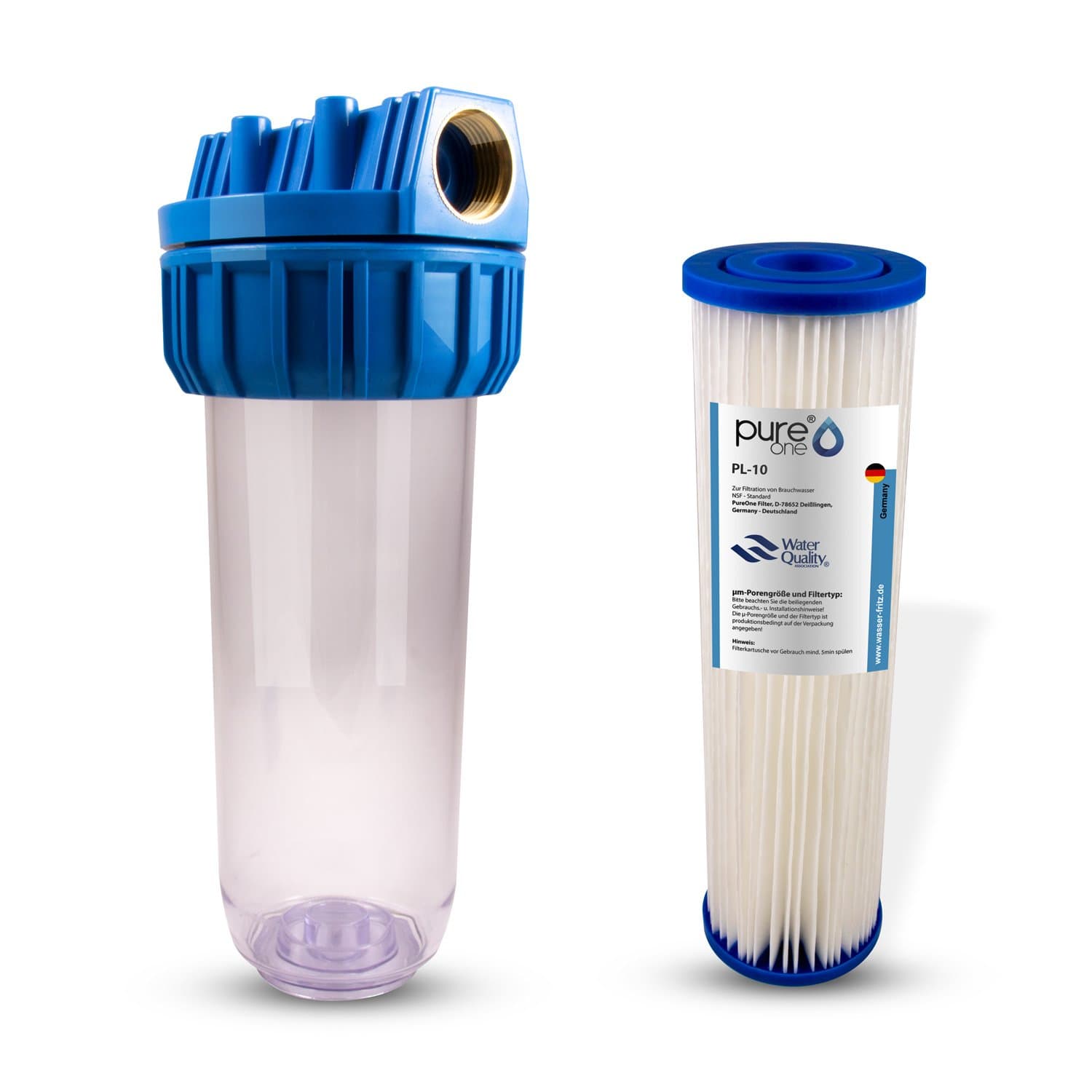 PureOne MS1 Diaphragm Kit Coarse 20µ1 Step Water Filter System.Coarse Sediments.Filter Housing with Membrane Filter Cartridge, Washable.Rainwater, Well Water, Pre-Filter. 10 inches ready for connection