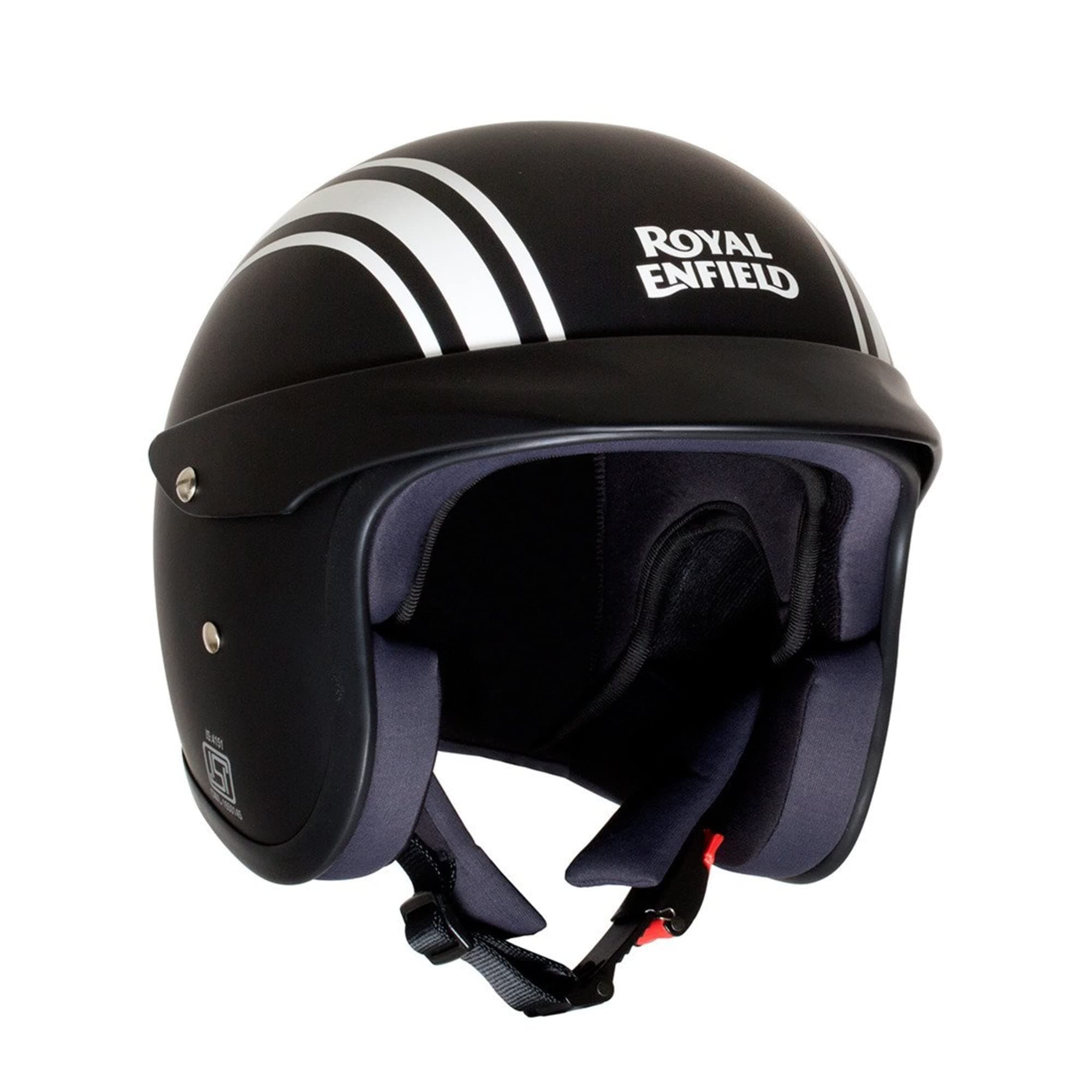 Royal Enfield ISI Certified Open Face Riding Helmet with Excellent Impact Protection, Scratch Resistance, Partially Removable and Washable Comfort Liner, Matt Black, Size: M( 57-58Cm), Cycling